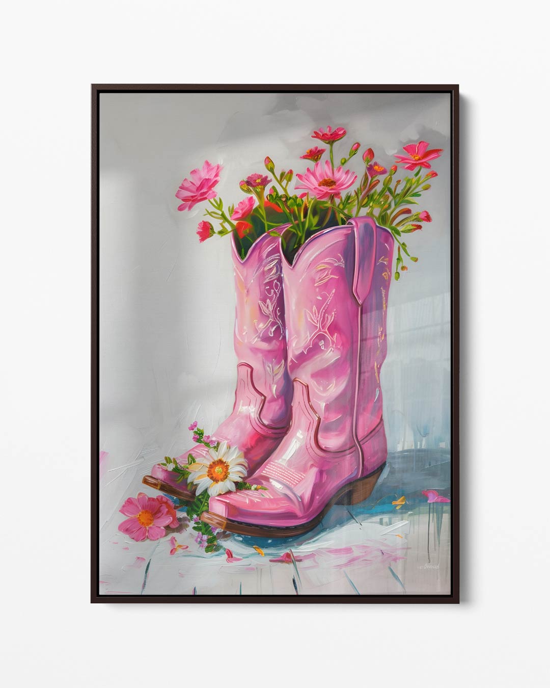 Bloemenlaarzen Kunstwerk Kunstwerk-canvas-dibond-plexiglas-wanddecoratie-WallArtistic