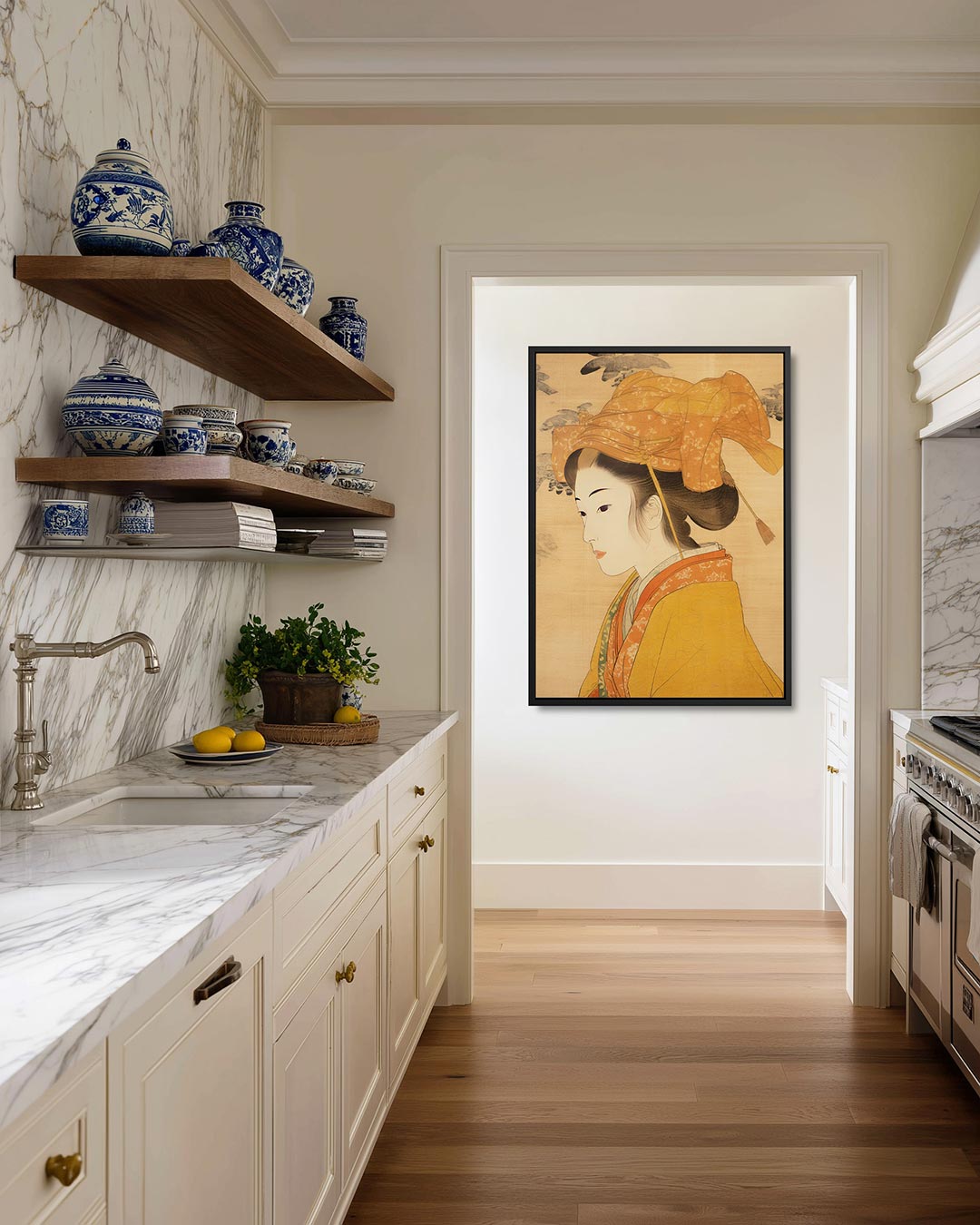 Elegante vrouwelijke portret Kunstwerk