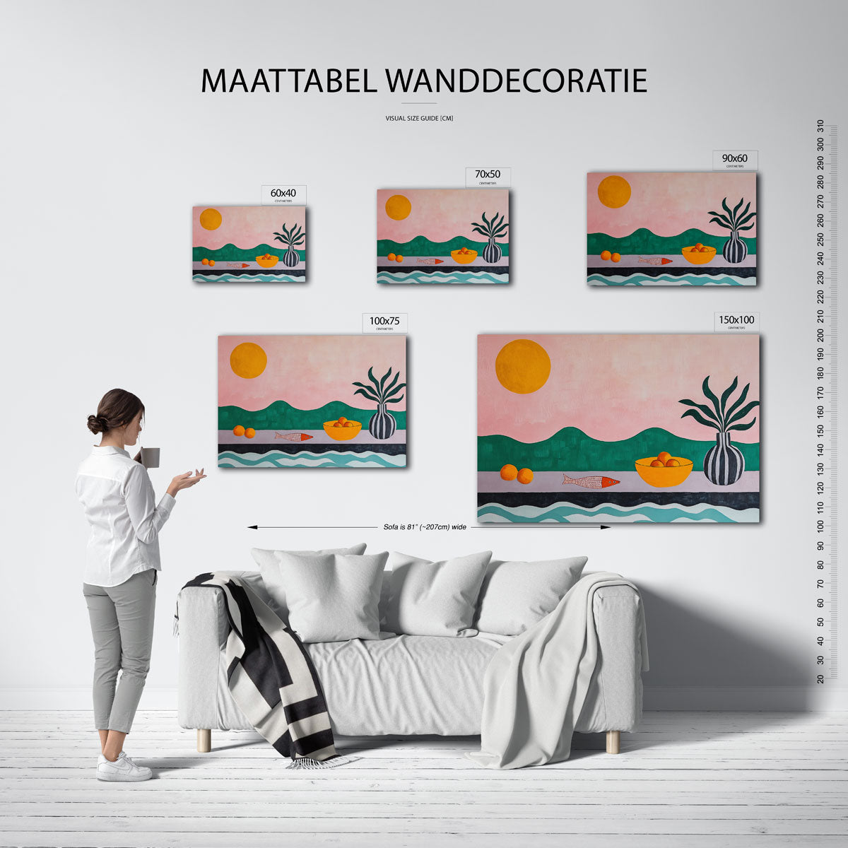 Vrolijke landschap compositie Kunstwerk