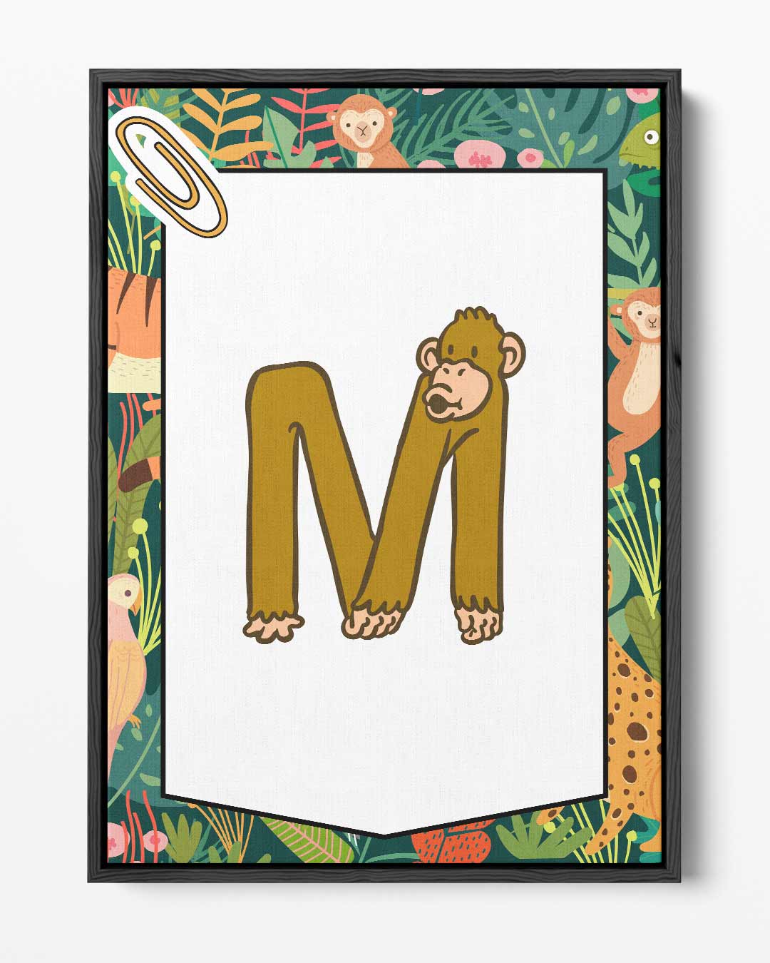 Jungle Alfabet Poster - Letter M Kunstwerk-canvas-dibond-plexiglas-wanddecoratie-WallArtistic