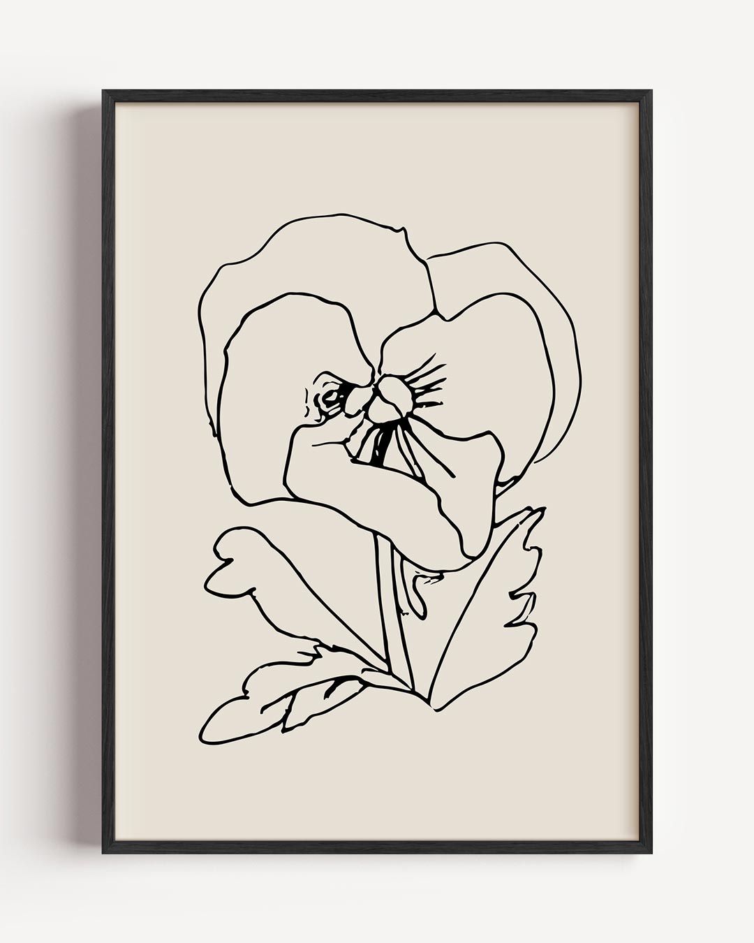 Elegante Bloemlijntekening Poster-WallArtistic