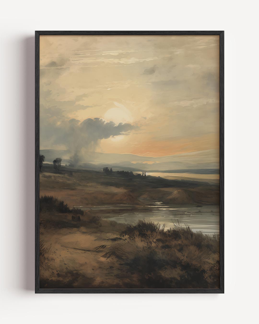 Romantische Zonsondergang Landschap Poster-WallArtistic