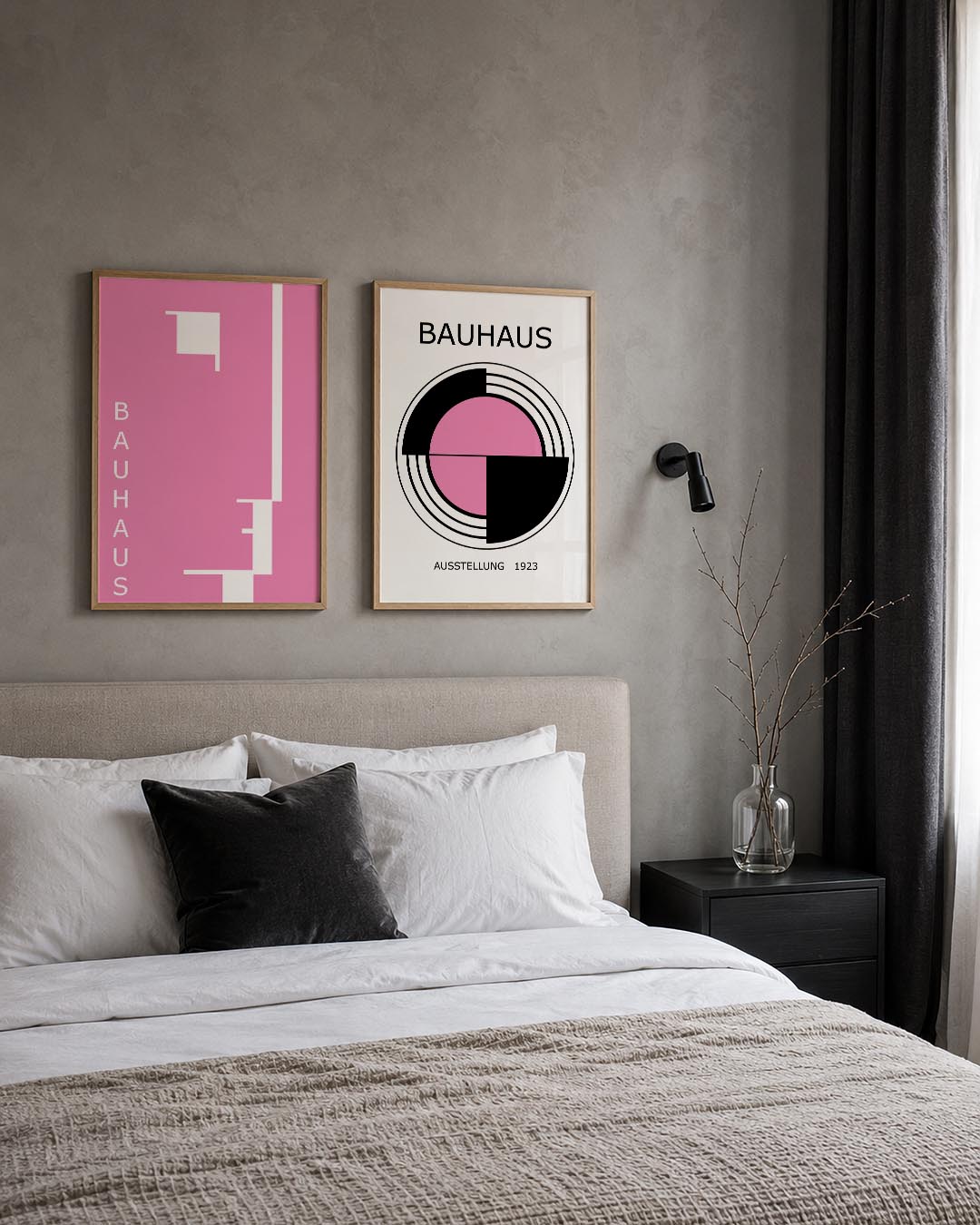 Roze lijnenspel Posterset