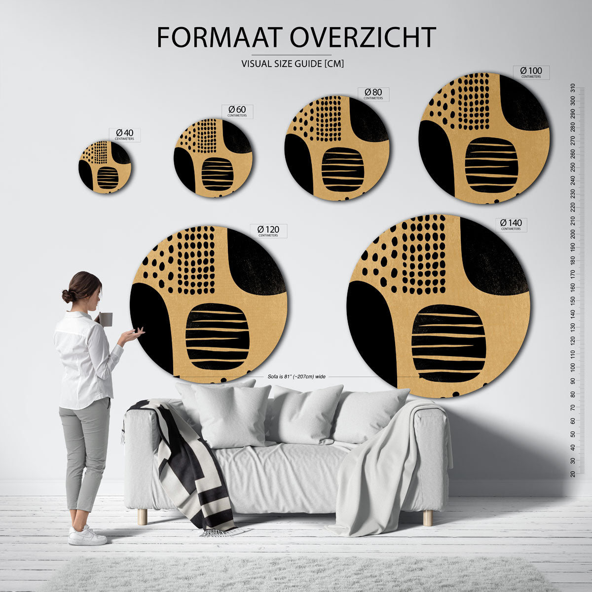 Abstracte vormen Muurcirkel
