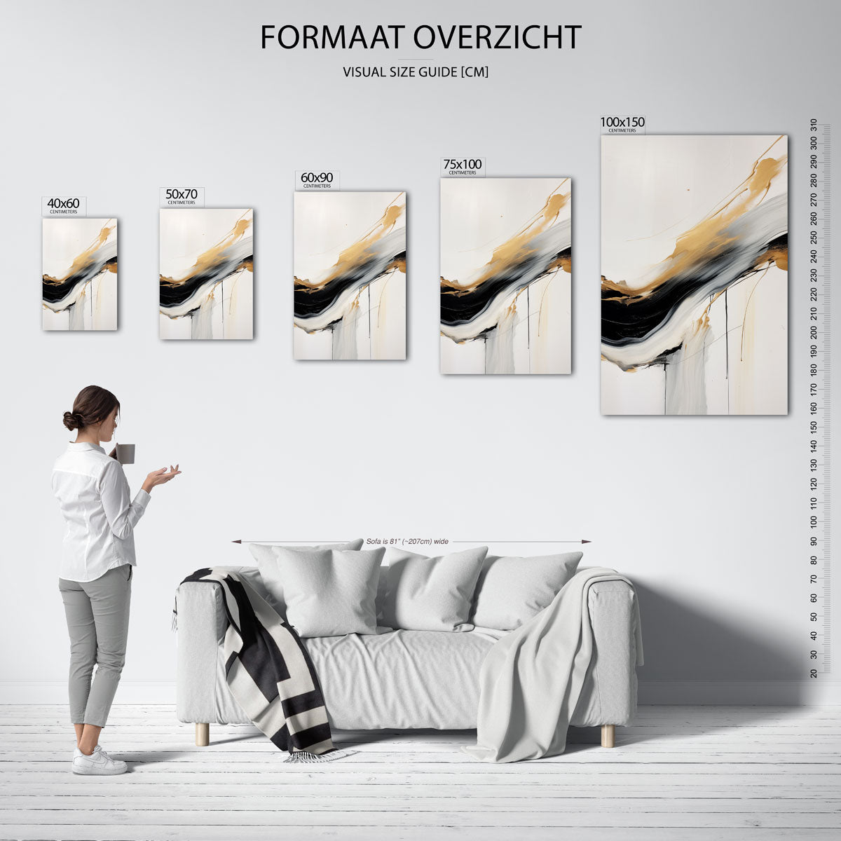 Vloeiende kleurencompositie Kunstwerk