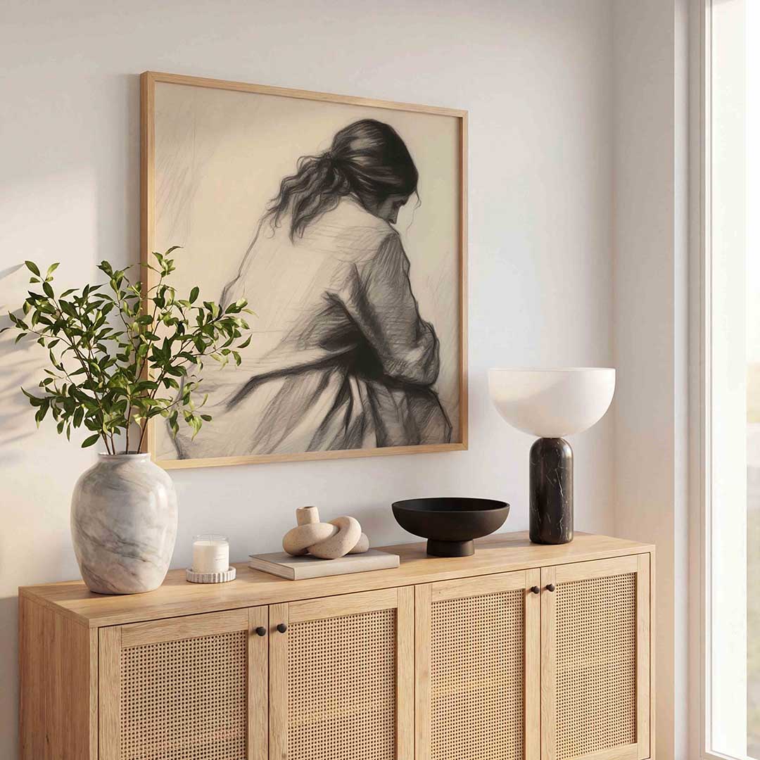 Zittende figuur Poster