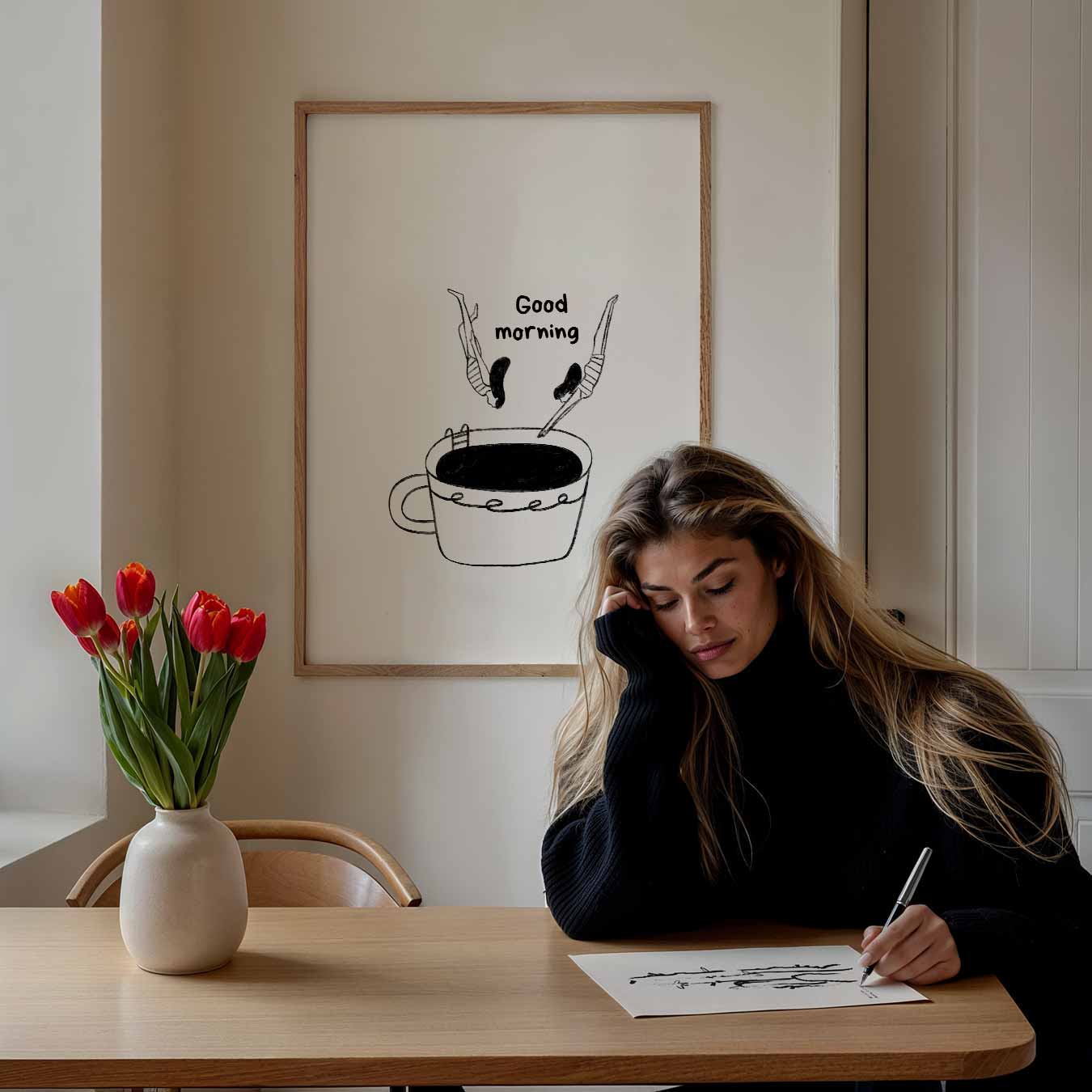 Koffieduik Illustratie Poster