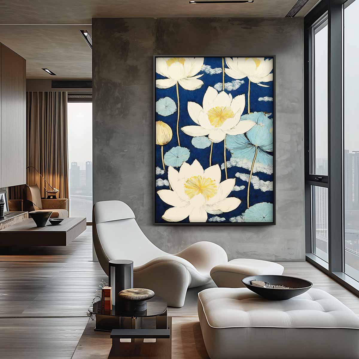 Dromerige Waterlelies Kunstwerk-canvas-dibond-plexiglas-wanddecoratie-WallArtistic