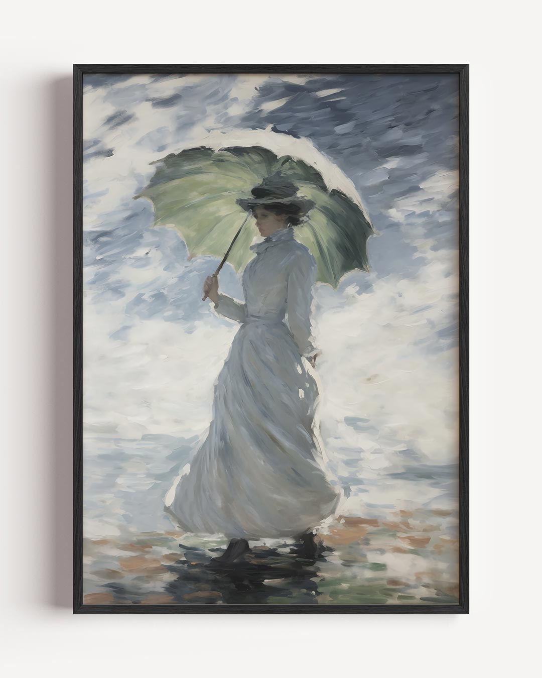 Vrouw met Parasol Onder een Zomerse Lucht Poster-WallArtistic