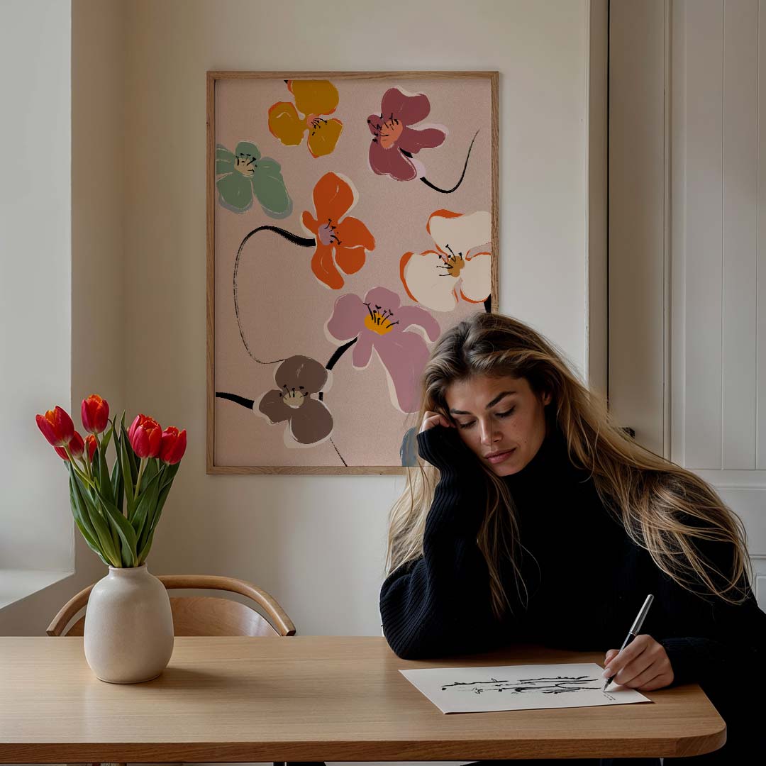 Bloemrijke Elegantie Poster-WallArtistic
