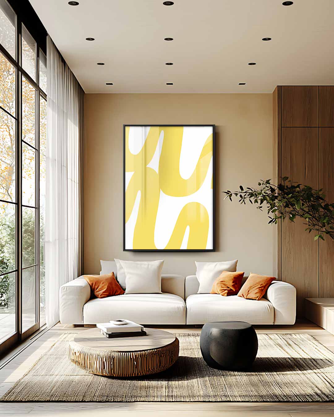 Gele Golf Kunstwerk-canvas-dibond-plexiglas-wanddecoratie-WallArtistic