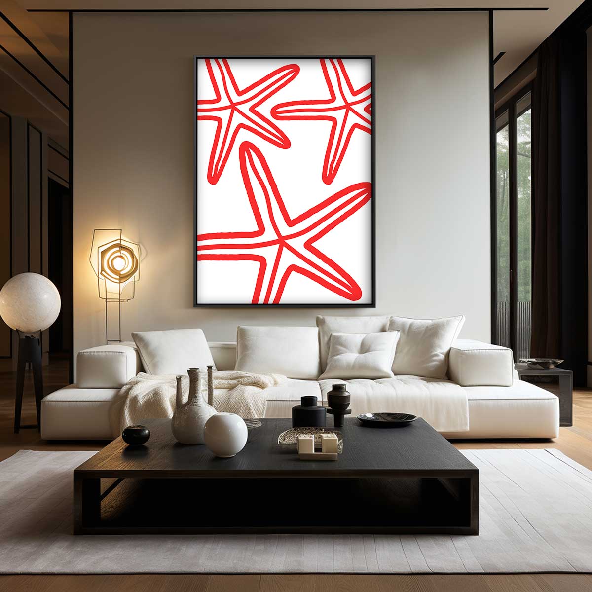 Zee Sterren Illustratie Kunstwerk-canvas-dibond-plexiglas-wanddecoratie-WallArtistic