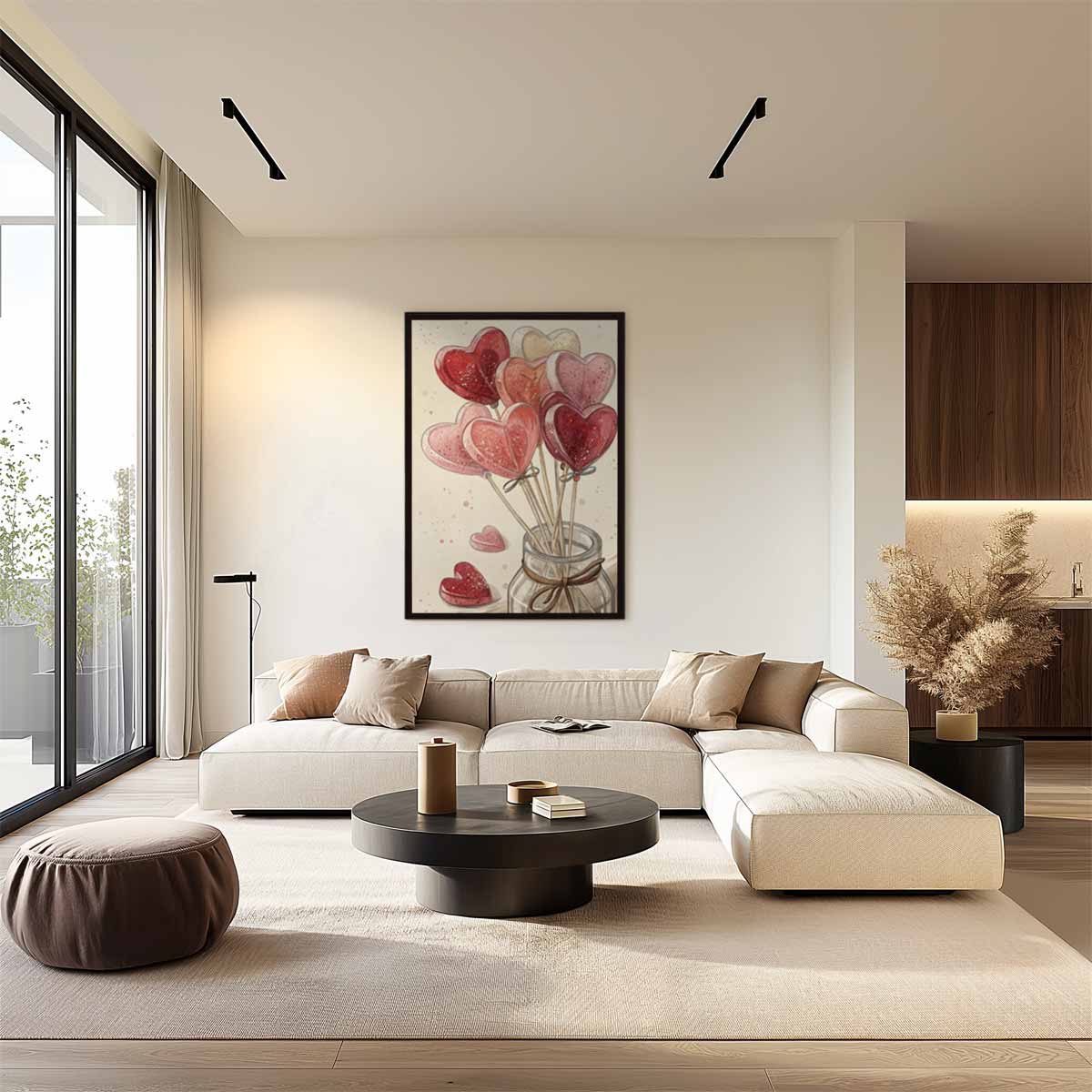 Hartvormige Snoeplollies in Pot Kunstwerk-canvas-dibond-plexiglas-wanddecoratie-WallArtistic