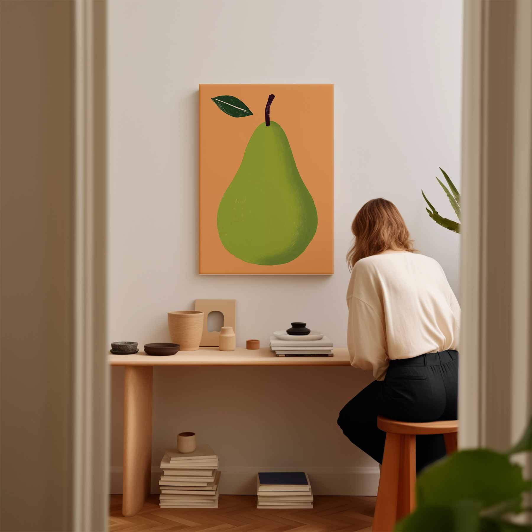 Speelse Peer Illustratie Kunstwerk-canvas-dibond-plexiglas-wanddecoratie-WallArtistic