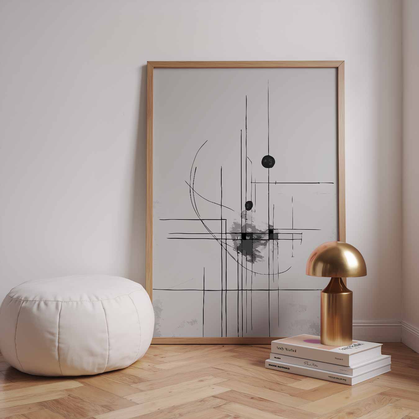 Abstracte Zwart-Wit Kunstposter