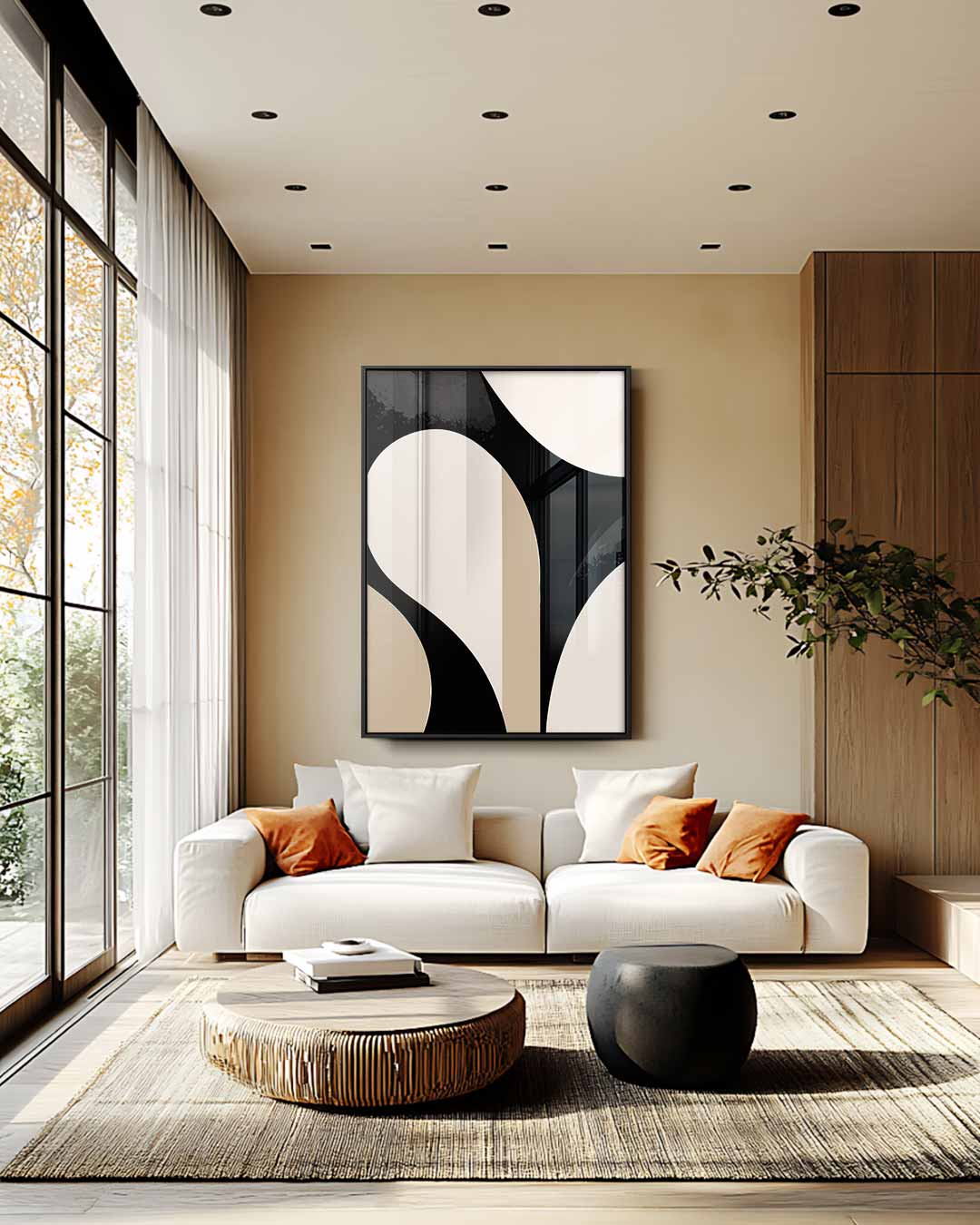 Elegante Abstractie in Beweging Kunstwerk-canvas-dibond-plexiglas-wanddecoratie-WallArtistic