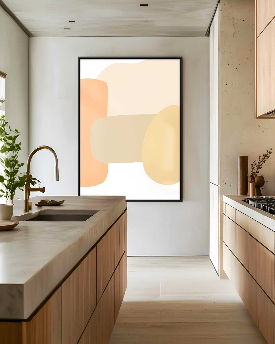 Warme Abstracte Vormen Kunstwerk-canvas-dibond-plexiglas-wanddecoratie-WallArtistic