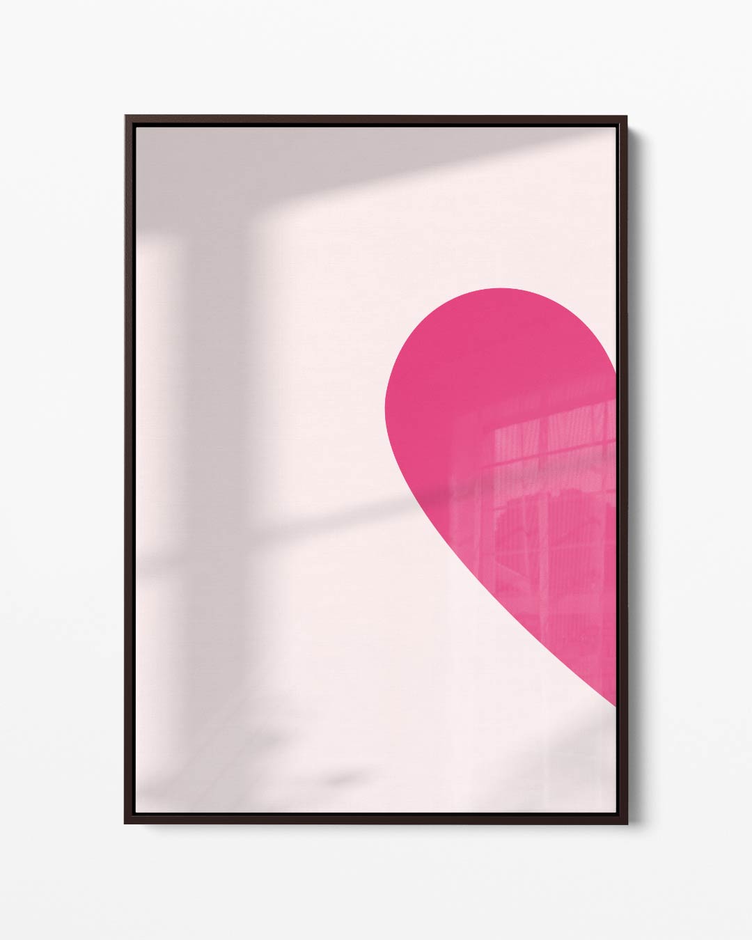 Roze Hart Abstract Kunstwerk-canvas-dibond-plexiglas-wanddecoratie-WallArtistic