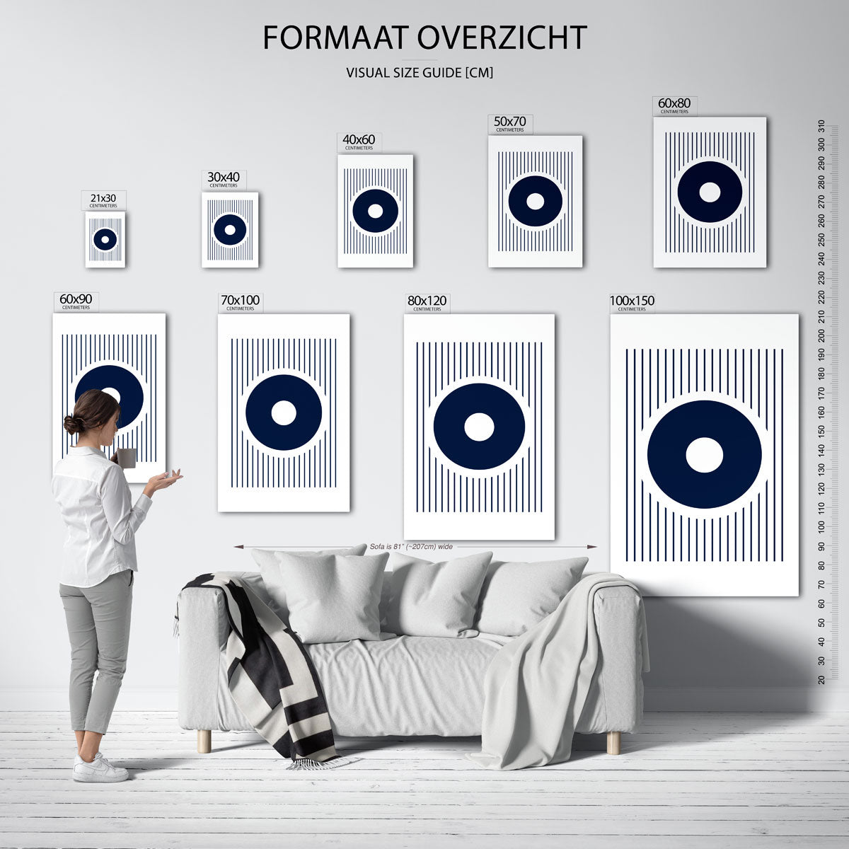 Cirkel en lijnen Poster
