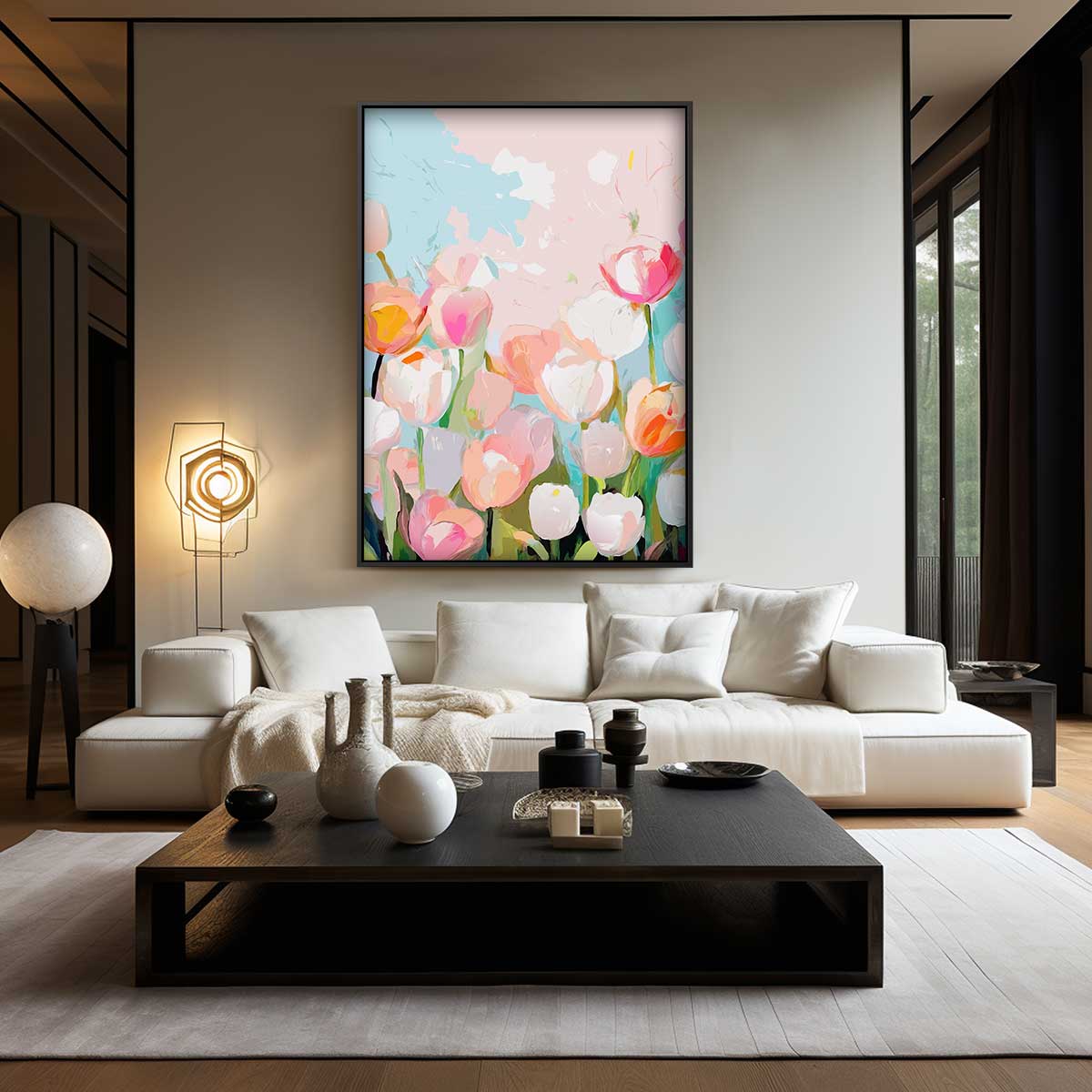 Bloemenpracht in Pasteltinten Kunstwerk-canvas-dibond-plexiglas-wanddecoratie-WallArtistic