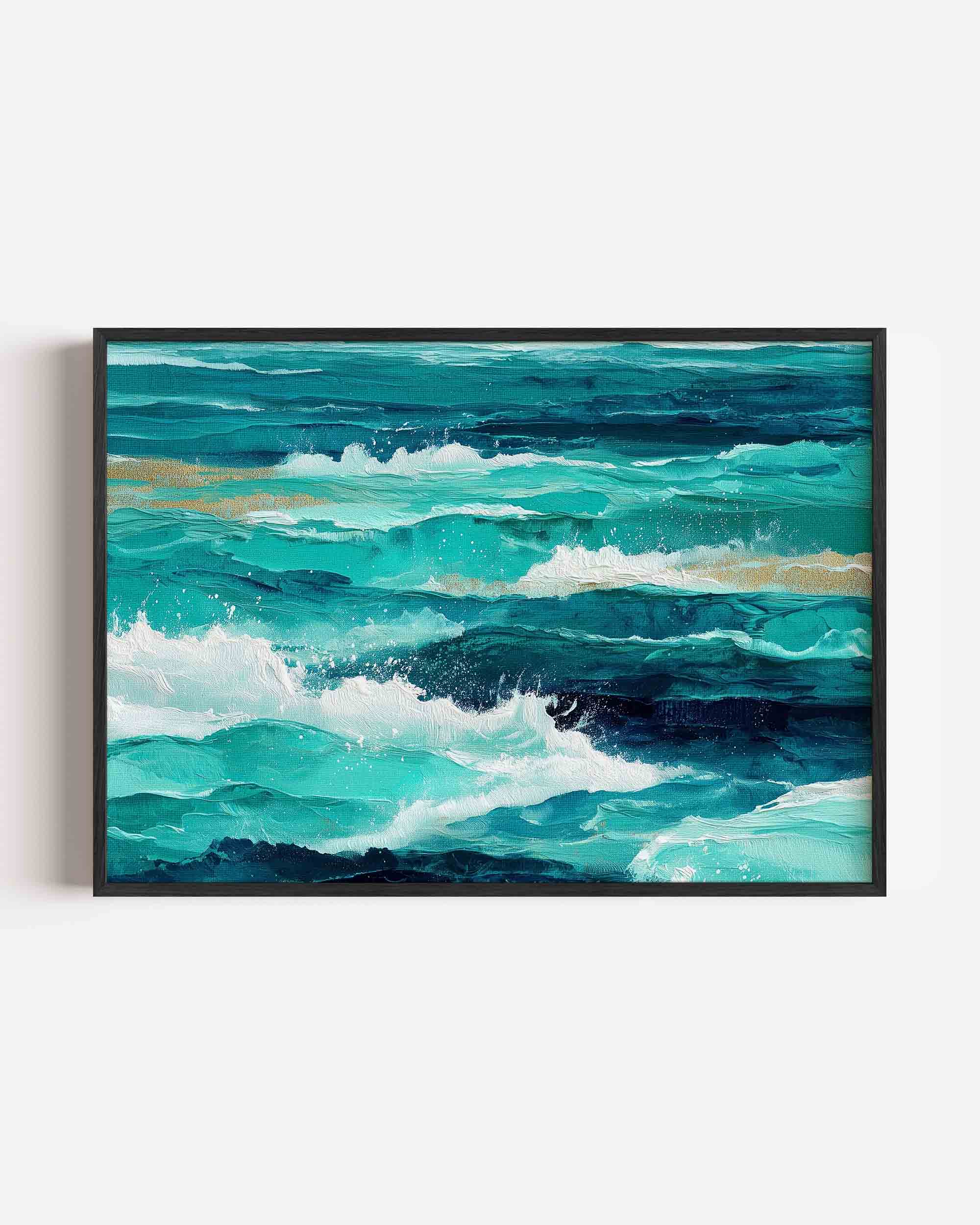 Golven in blauw Poster