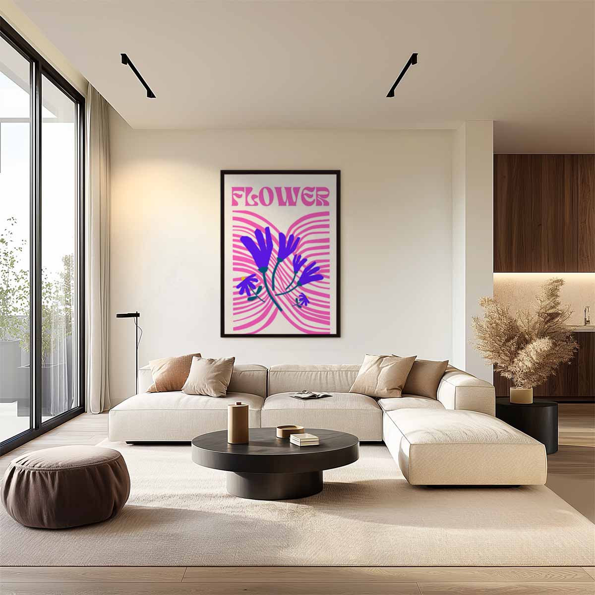 Vrolijke Bloemenexplosie Kunstwerk-canvas-dibond-plexiglas-wanddecoratie-WallArtistic