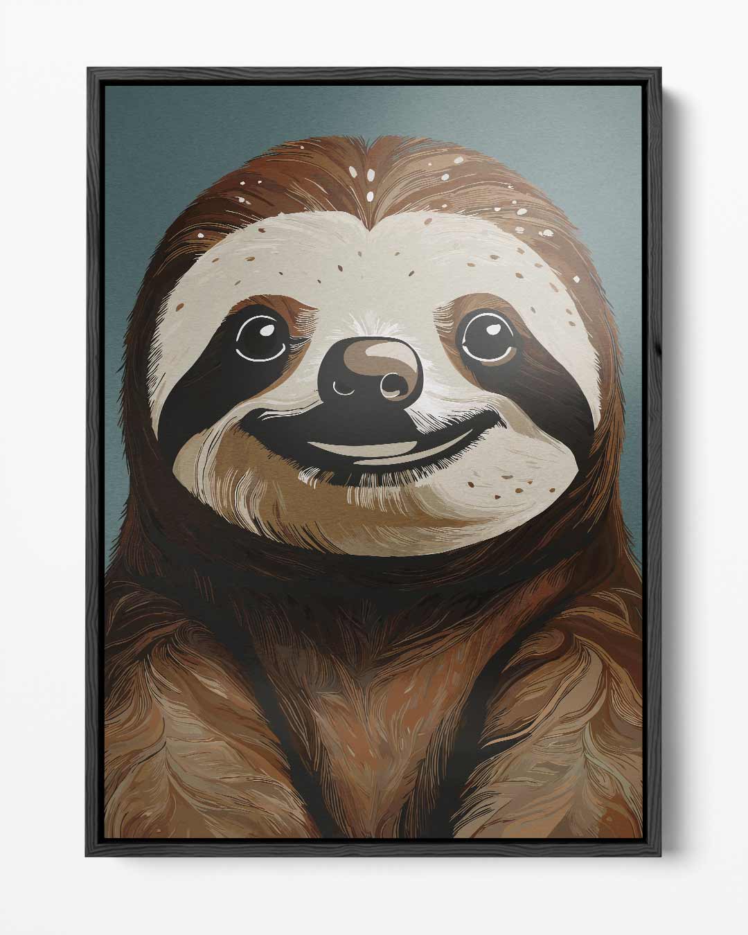 Schattige Luiaard Illustratie Kunstwerk-canvas-dibond-plexiglas-wanddecoratie-WallArtistic