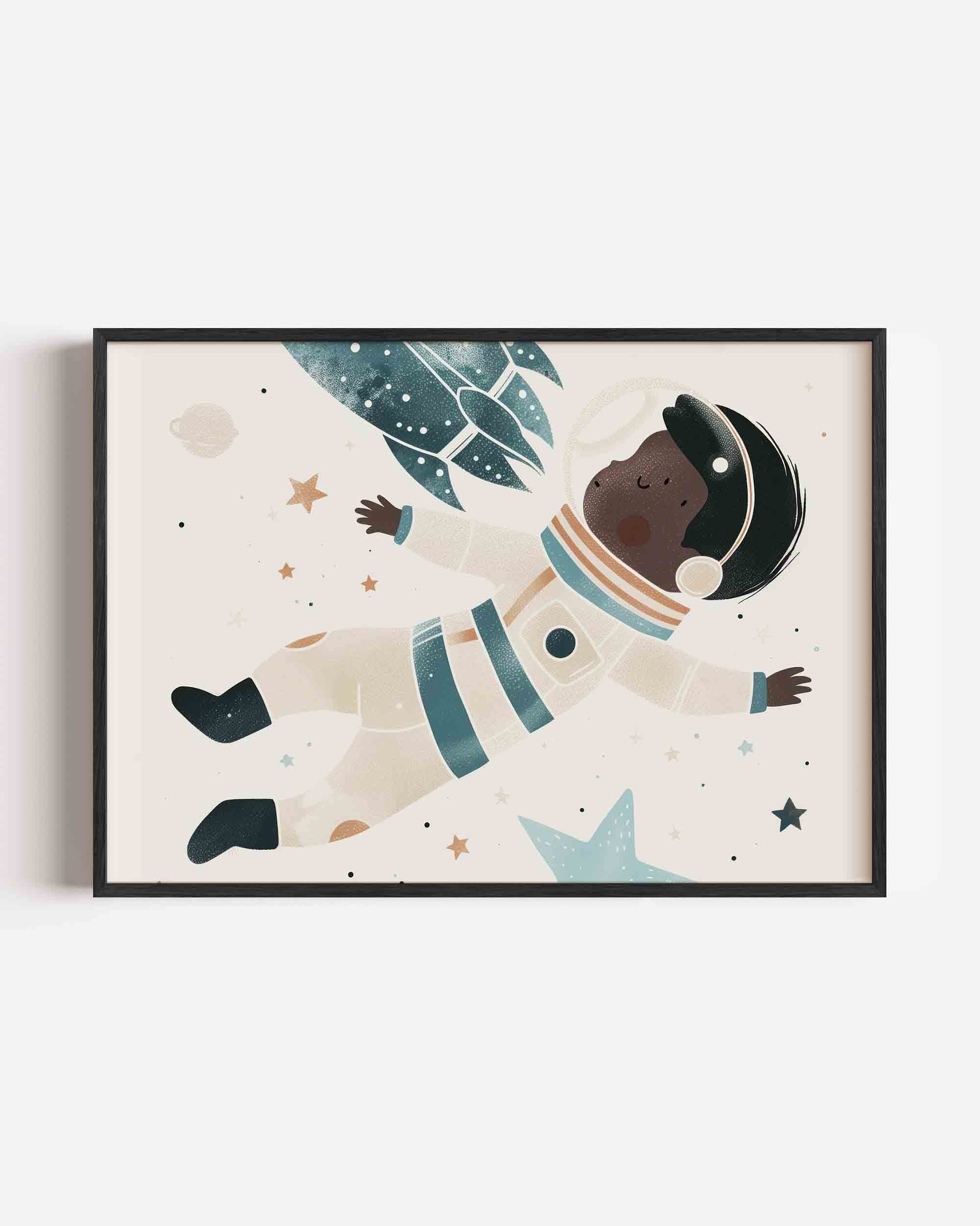 Astronaut en raket Poster