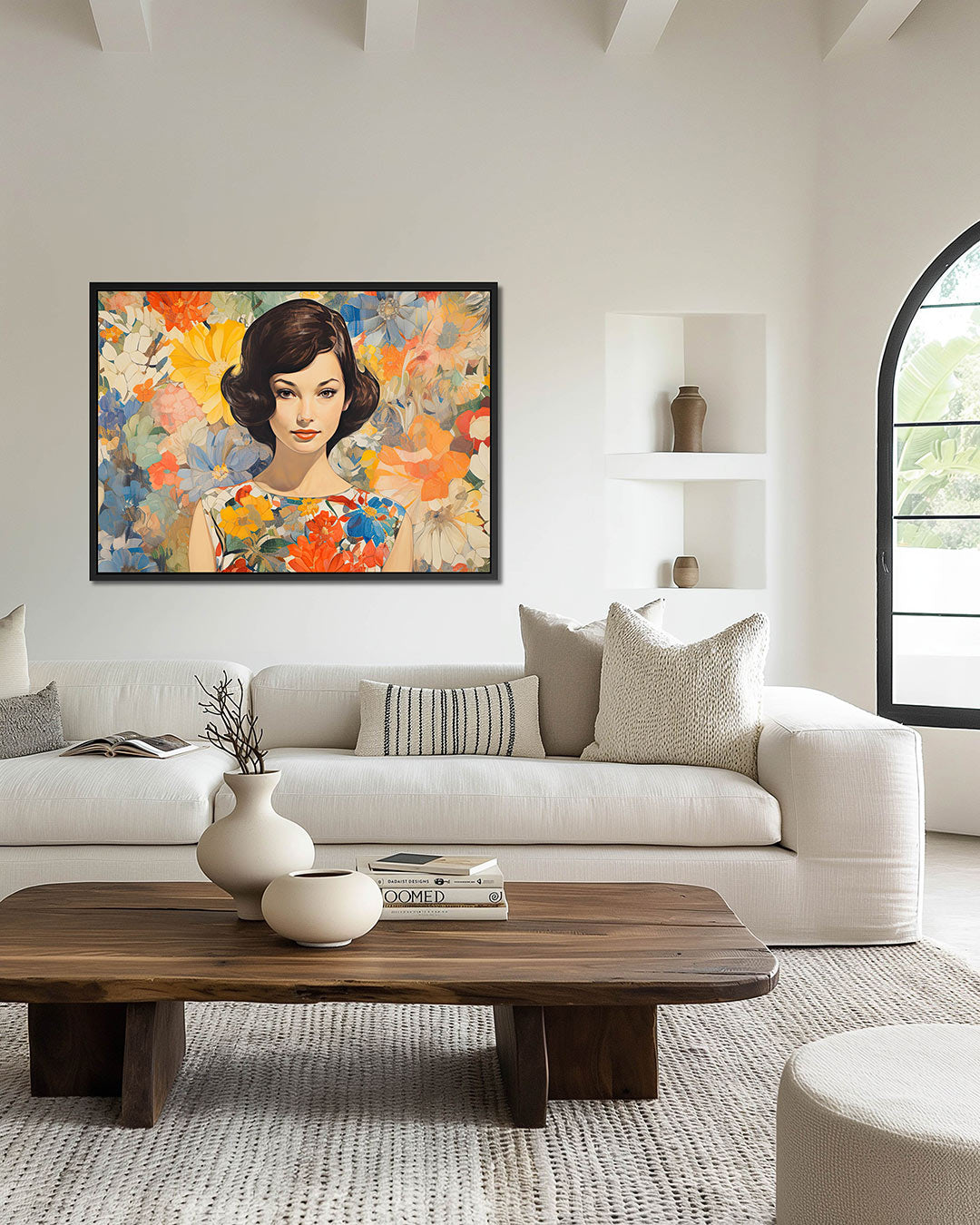 Vrouw met bloemen Kunstwerk