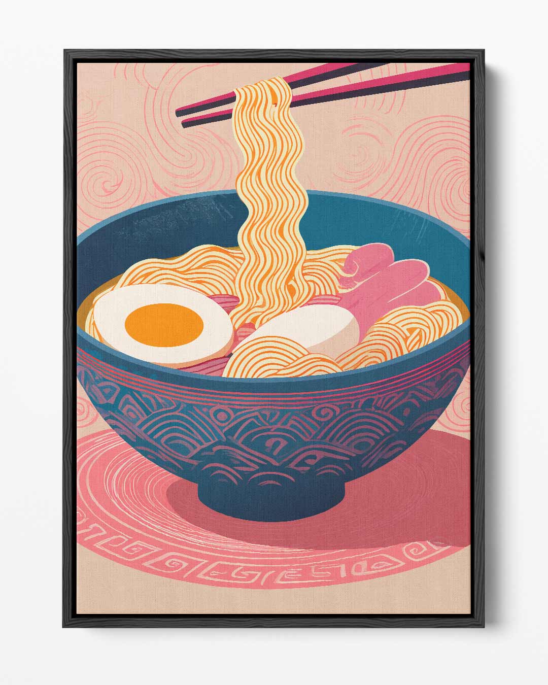 Vibrant Ramen Illustratie Kunstwerk-canvas-dibond-plexiglas-wanddecoratie-WallArtistic