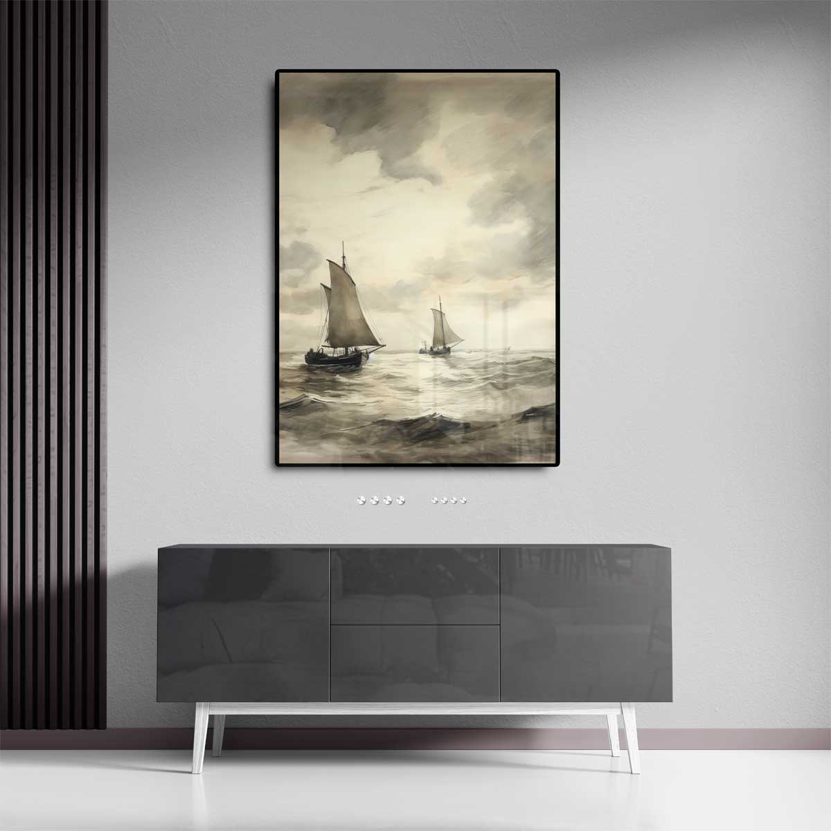 Zeilen op de Open Zee Kunstwerk-canvas-dibond-plexiglas-wanddecoratie-WallArtistic
