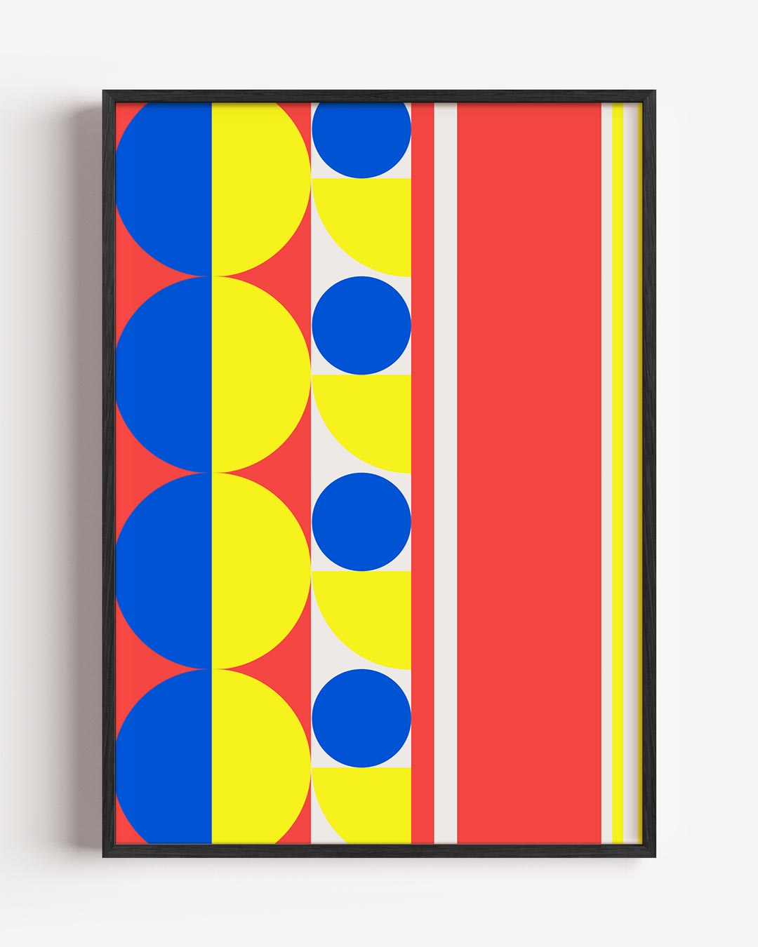 Kleurrijke Geometrische Cirkel- en Strepenposter