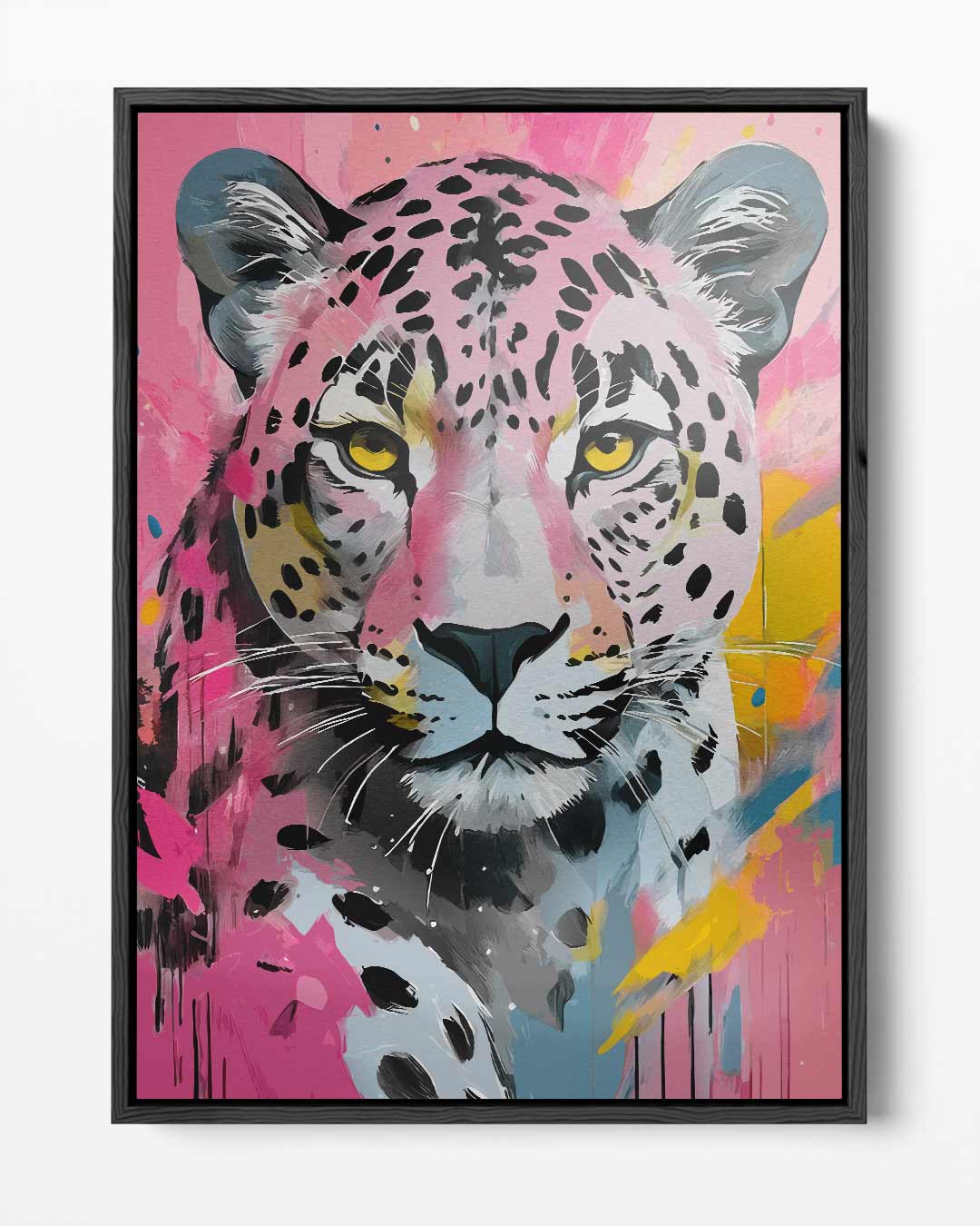 Kleurenexplosie Luipaard Kunstwerk-canvas-dibond-plexiglas-wanddecoratie-WallArtistic