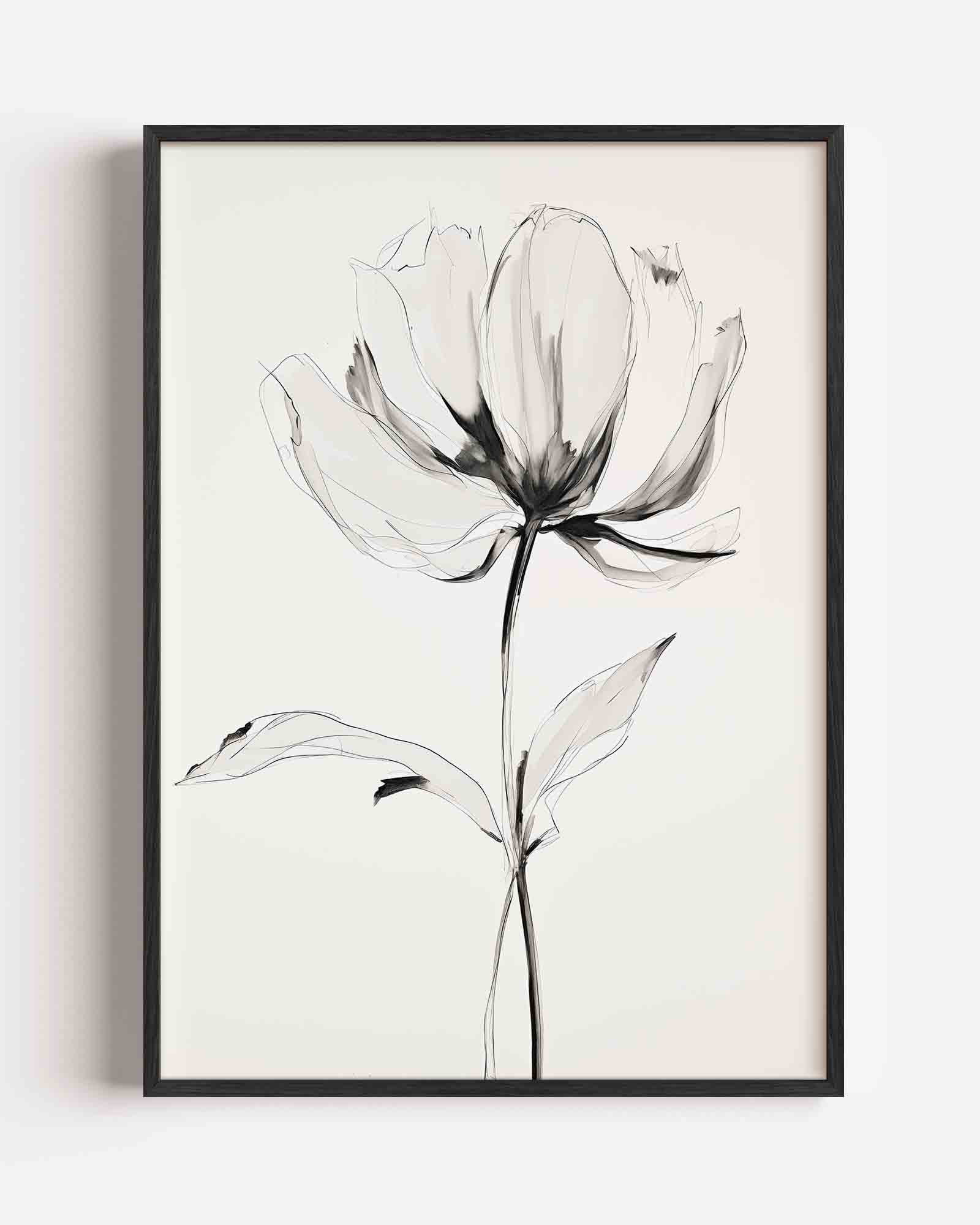 Bloem in zwart wit Poster