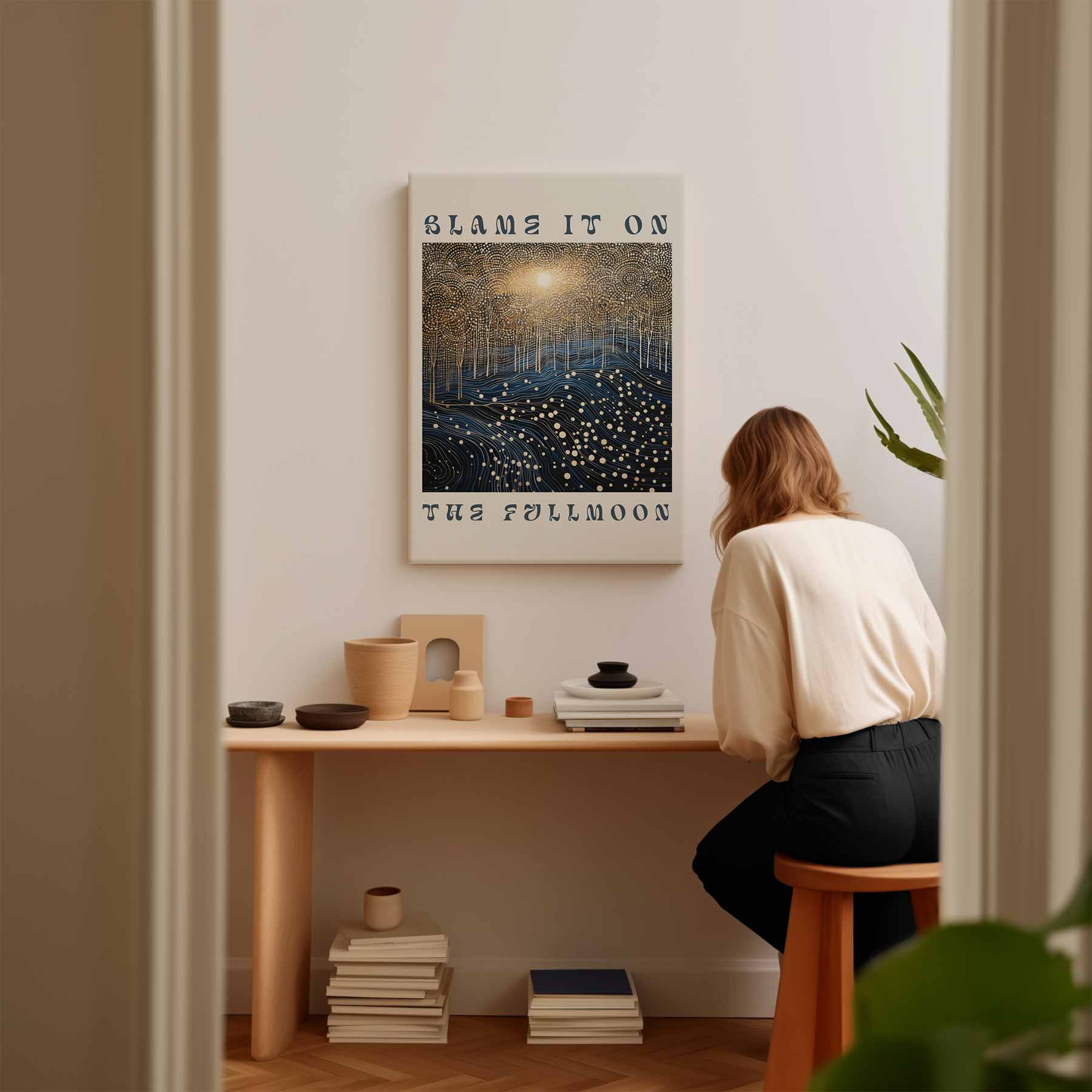 Blame It on the Full Moon Kunstwerk-canvas-dibond-plexiglas-wanddecoratie-WallArtistic