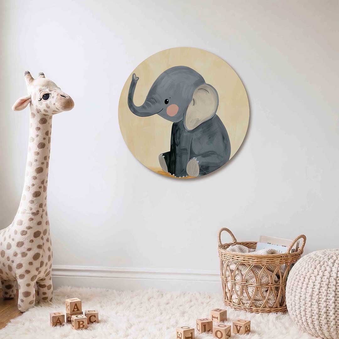 Schattige olifant Muurcirkel