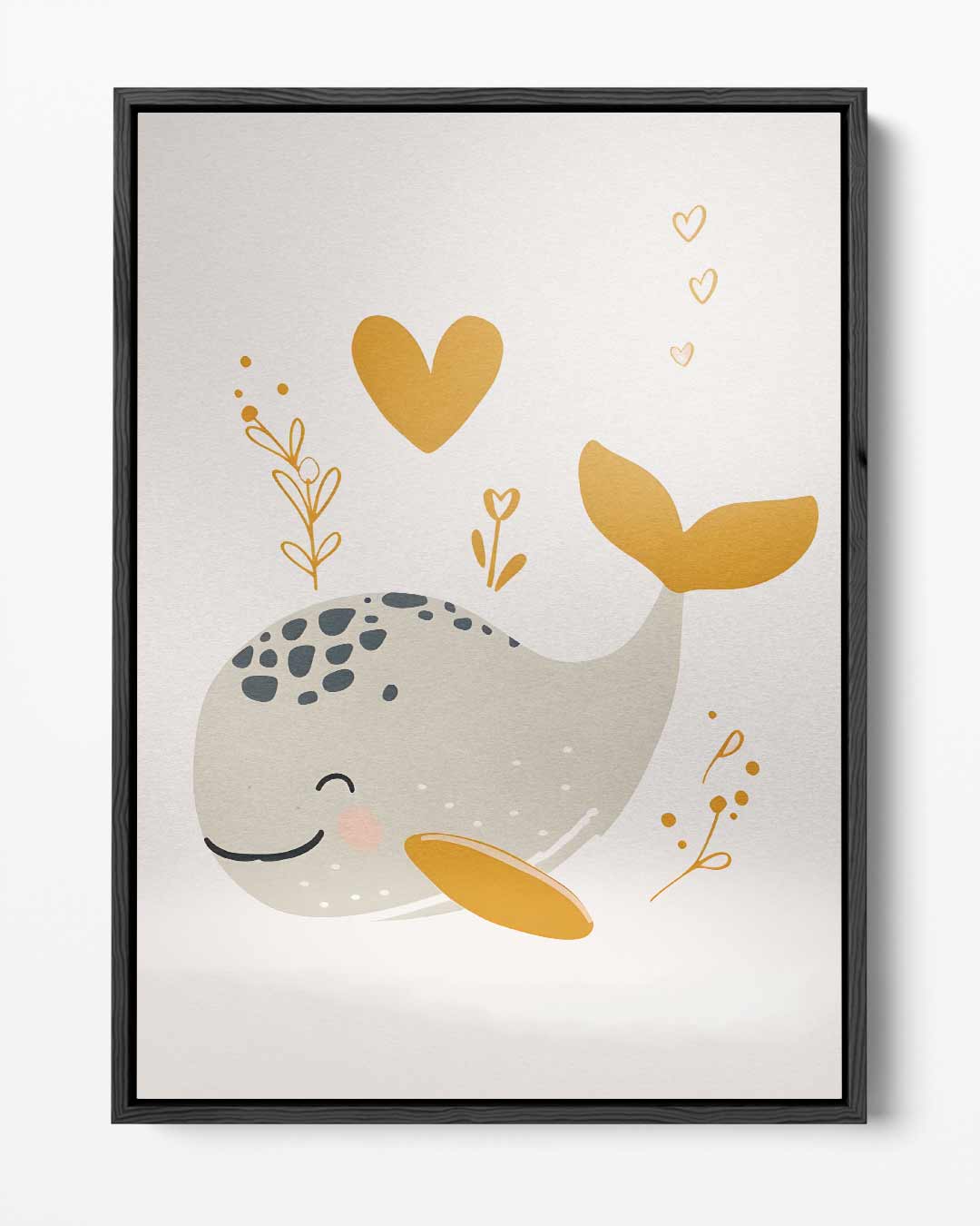 Vrolijke Walvis Illustratie Kunstwerk-canvas-dibond-plexiglas-wanddecoratie-WallArtistic