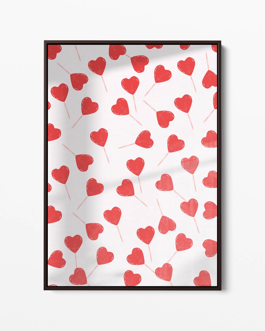 Hartvormige Lollypatroon Kunstwerk-canvas-dibond-plexiglas-wanddecoratie-WallArtistic