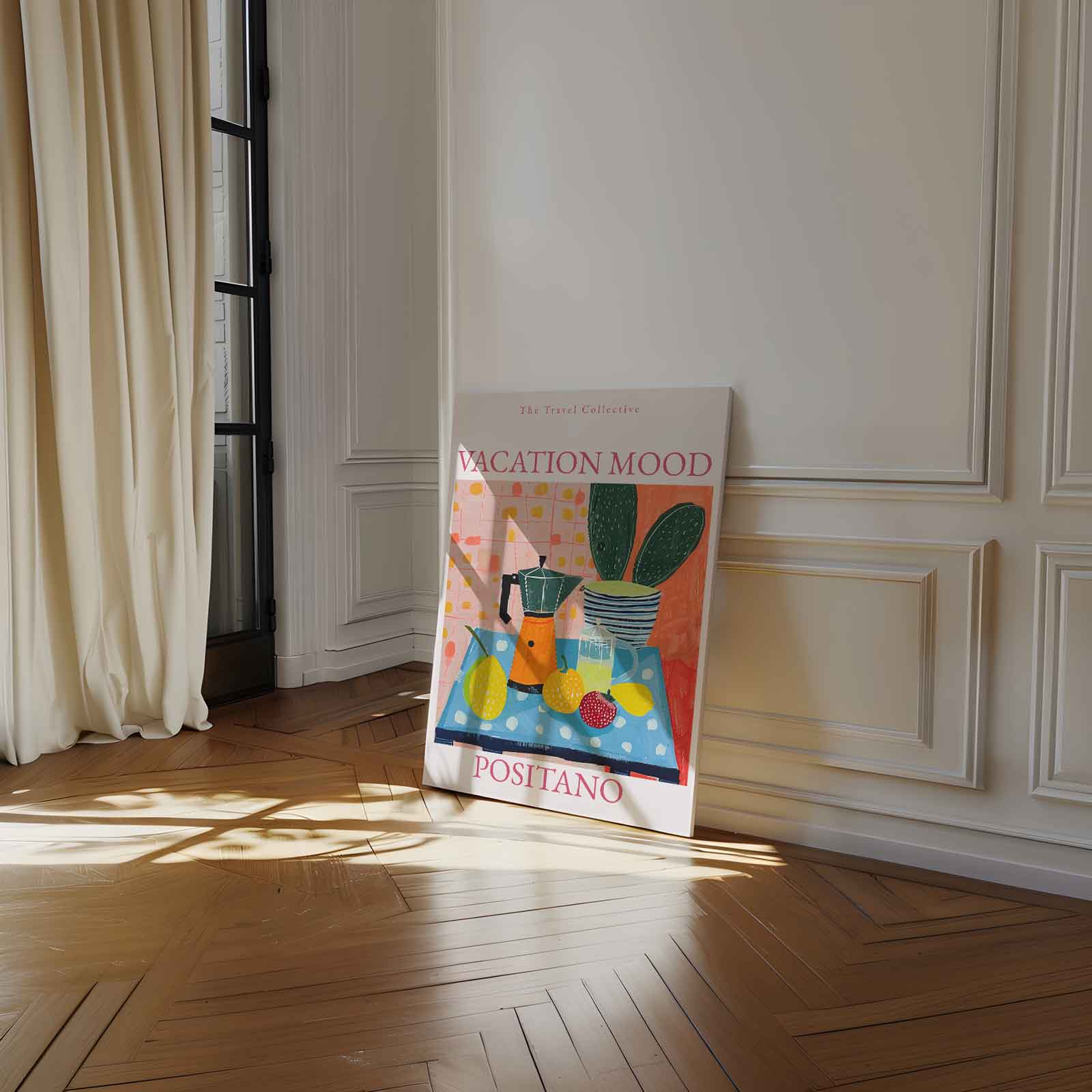 Zomerse Positano Vibes Kunstwerk-canvas-dibond-plexiglas-wanddecoratie-WallArtistic