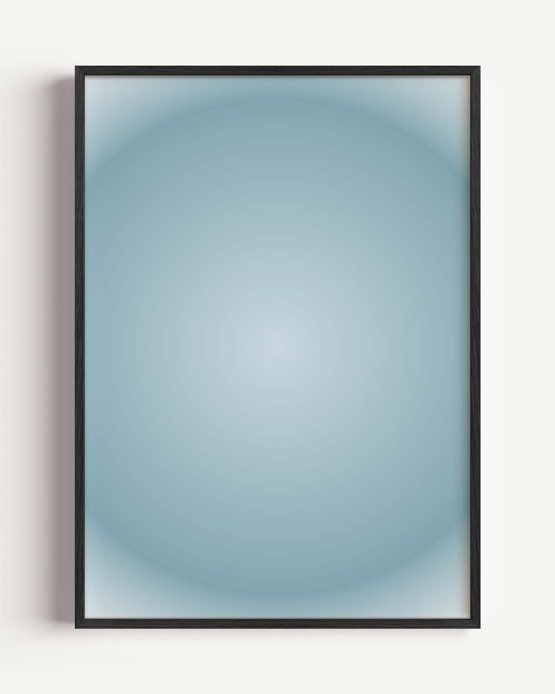 Rustgevende Blauw-Grijze Cirkel Abstractie Poster