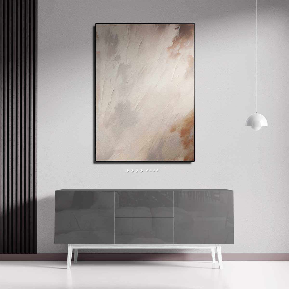 Dromerige Neutrale Abstracte Kunst Kunstwerk-canvas-dibond-plexiglas-wanddecoratie-WallArtistic