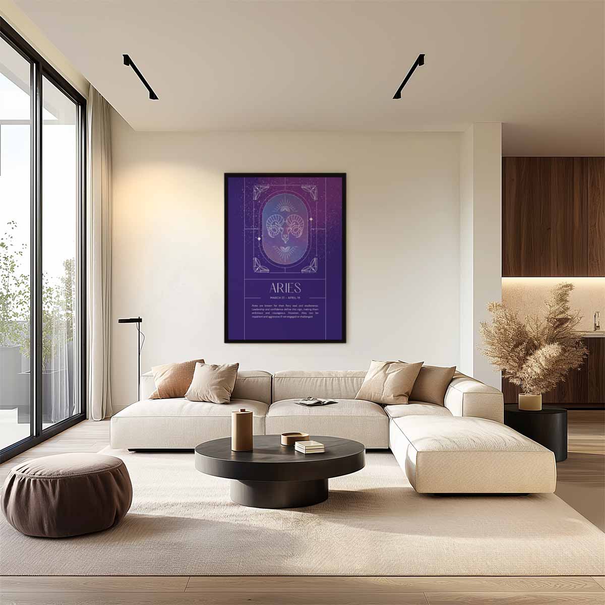 Aries Sterrenbeeld Poster Kunstwerk-canvas-dibond-plexiglas-wanddecoratie-WallArtistic