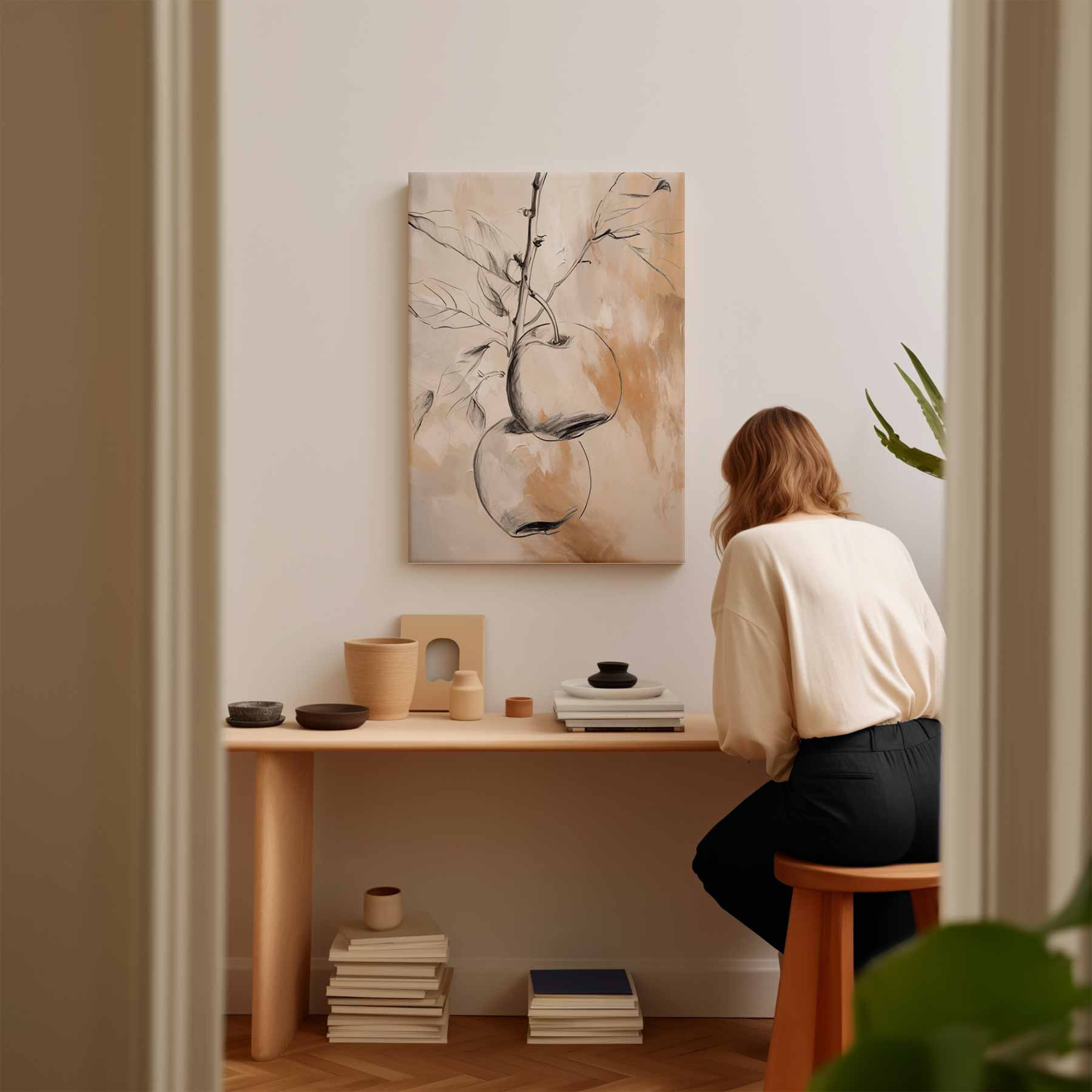 Sereen Aquarel van Rijpe Appels Kunstwerk-canvas-dibond-plexiglas-wanddecoratie-WallArtistic