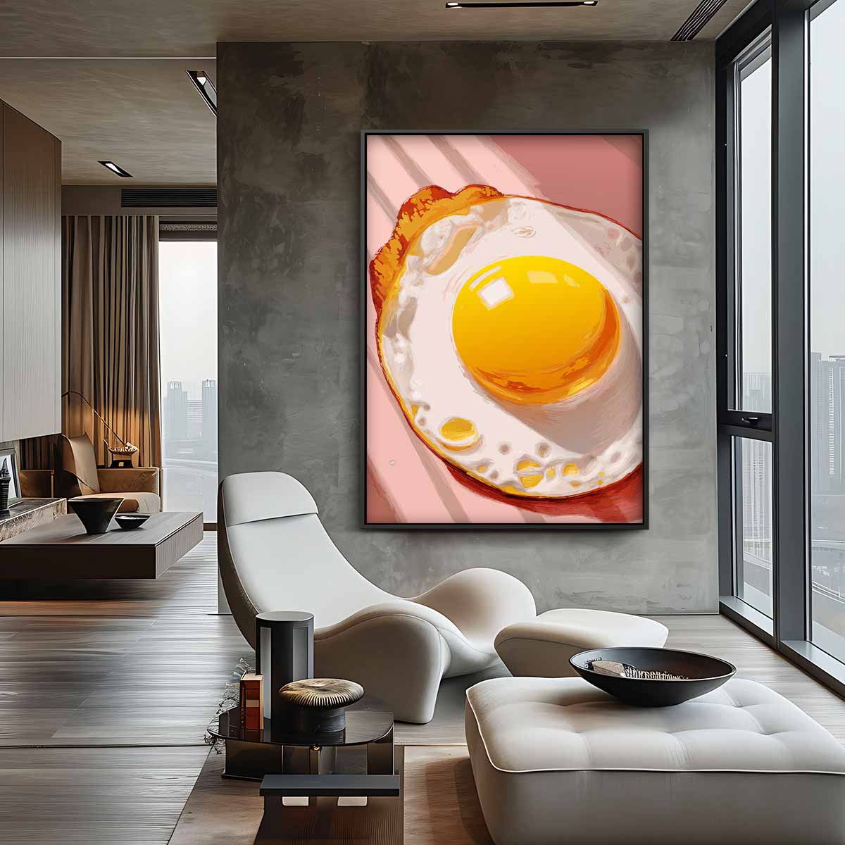Zonnestralen en Spiegeleitje Kunstwerk-canvas-dibond-plexiglas-wanddecoratie-WallArtistic