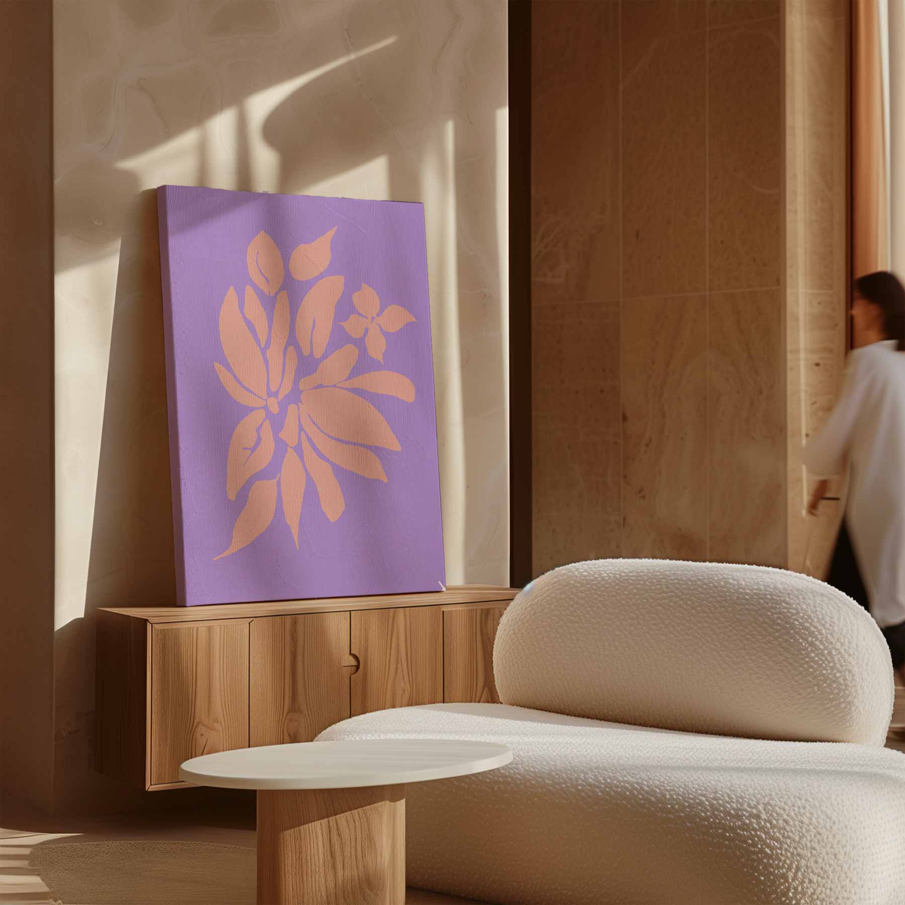 Bloemenpracht op Paars Kunstwerk-canvas-dibond-plexiglas-wanddecoratie-WallArtistic