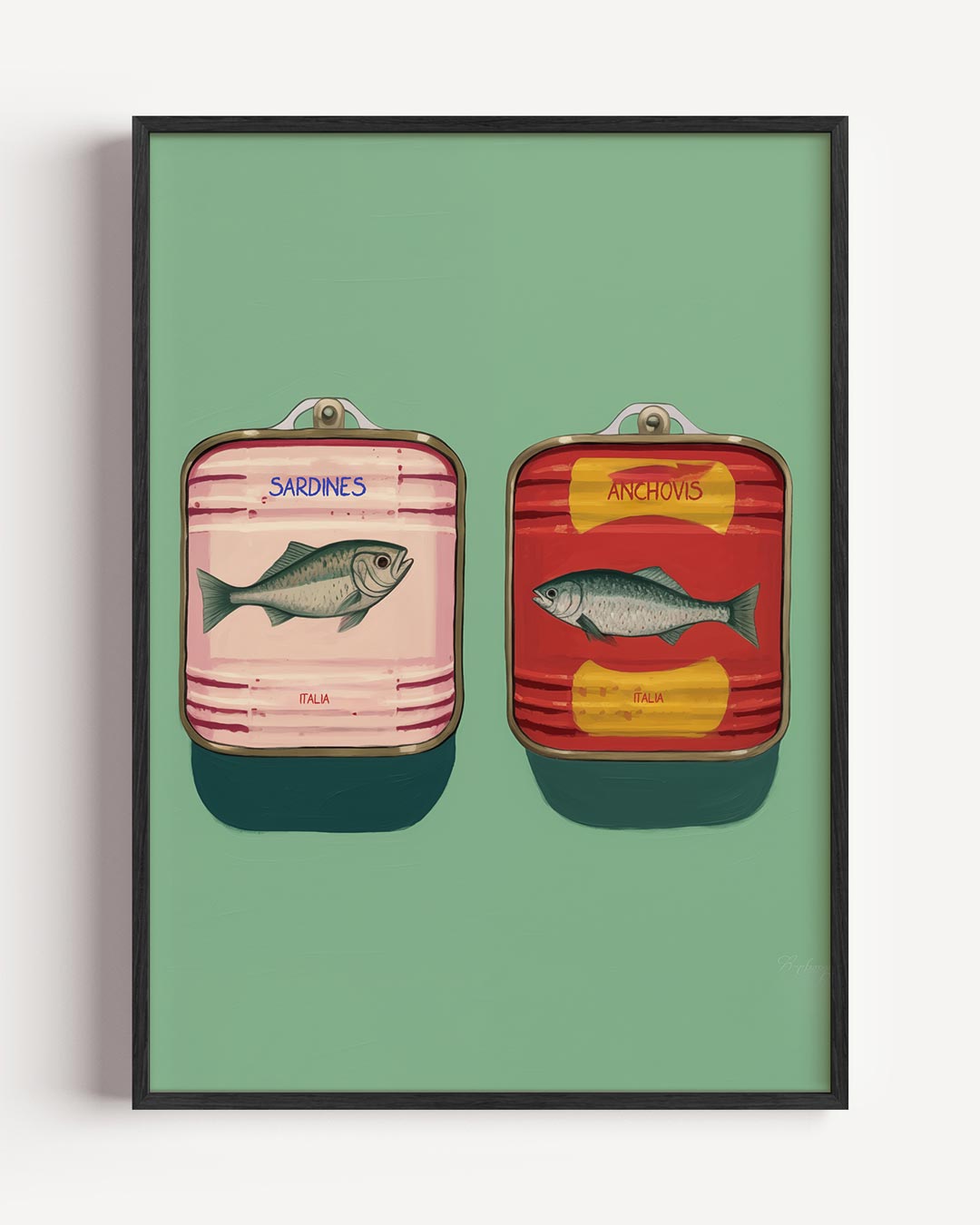 Retro Blikjes Vissen Poster-WallArtistic