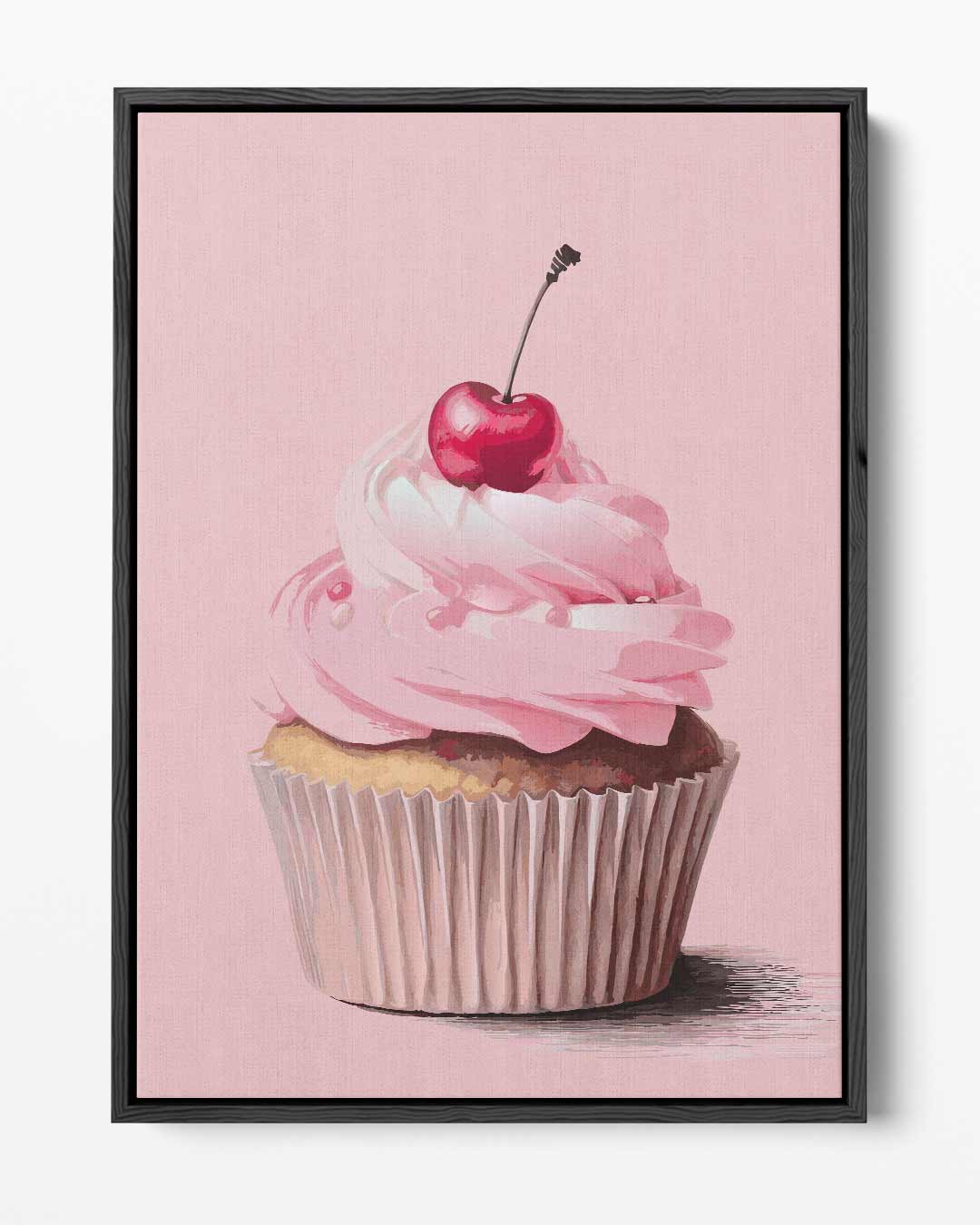 Zoete Baksels: Cherry Cupcake Kunstwerk-canvas-dibond-plexiglas-wanddecoratie-WallArtistic