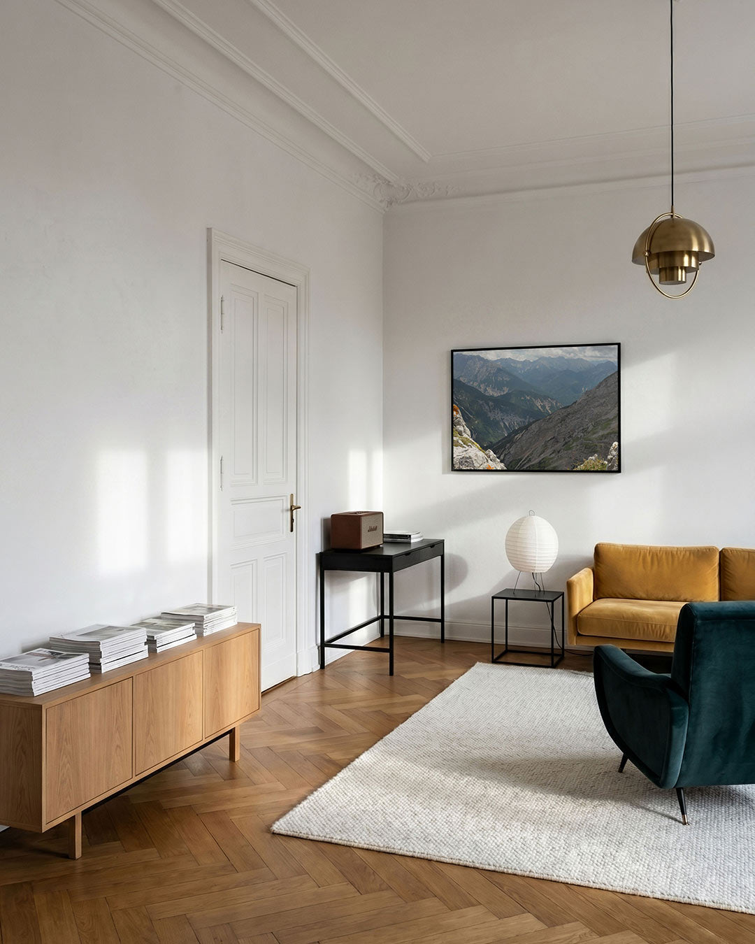 Berglandschap met rotsen Poster