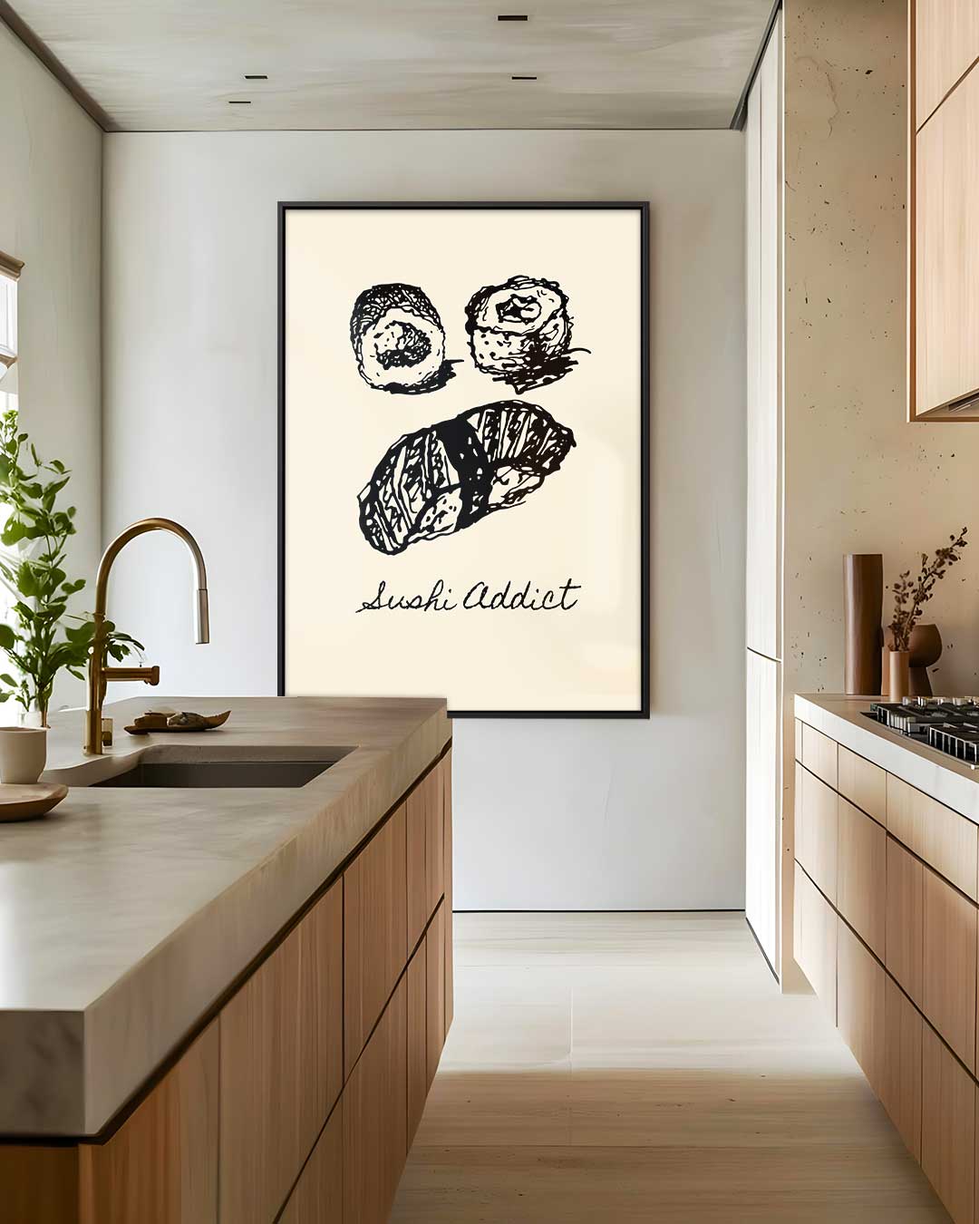 Sushi Addict Illustratie Kunstwerk-canvas-dibond-plexiglas-wanddecoratie-WallArtistic