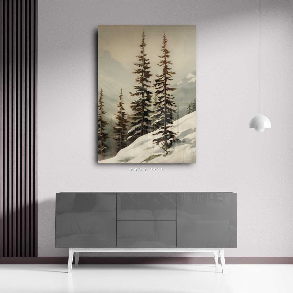 Winterse Rust in de Bergen Kunstwerk-canvas-dibond-plexiglas-wanddecoratie-WallArtistic